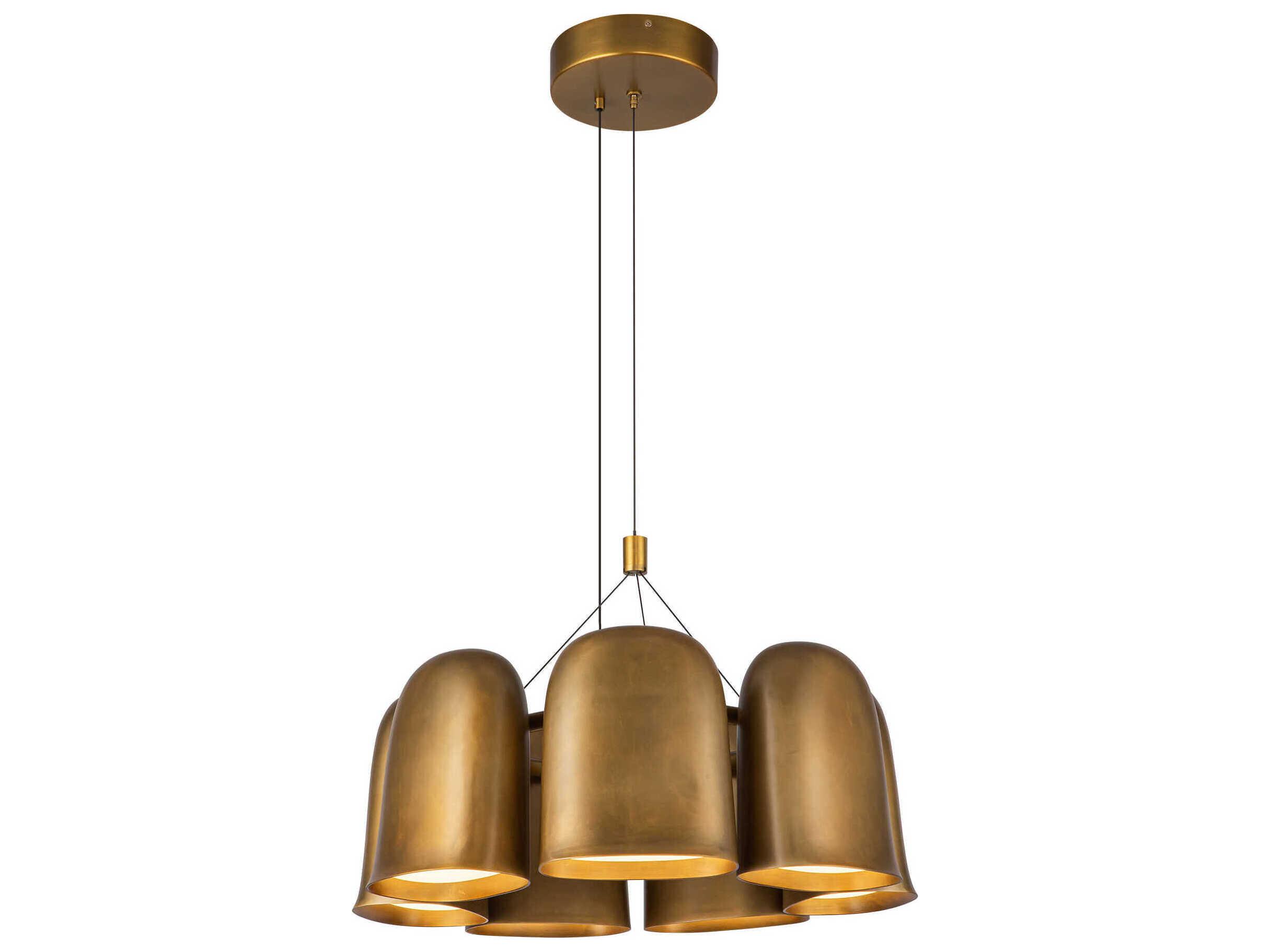 Kuzco Lighting Bell Vintage Brass Chandelier