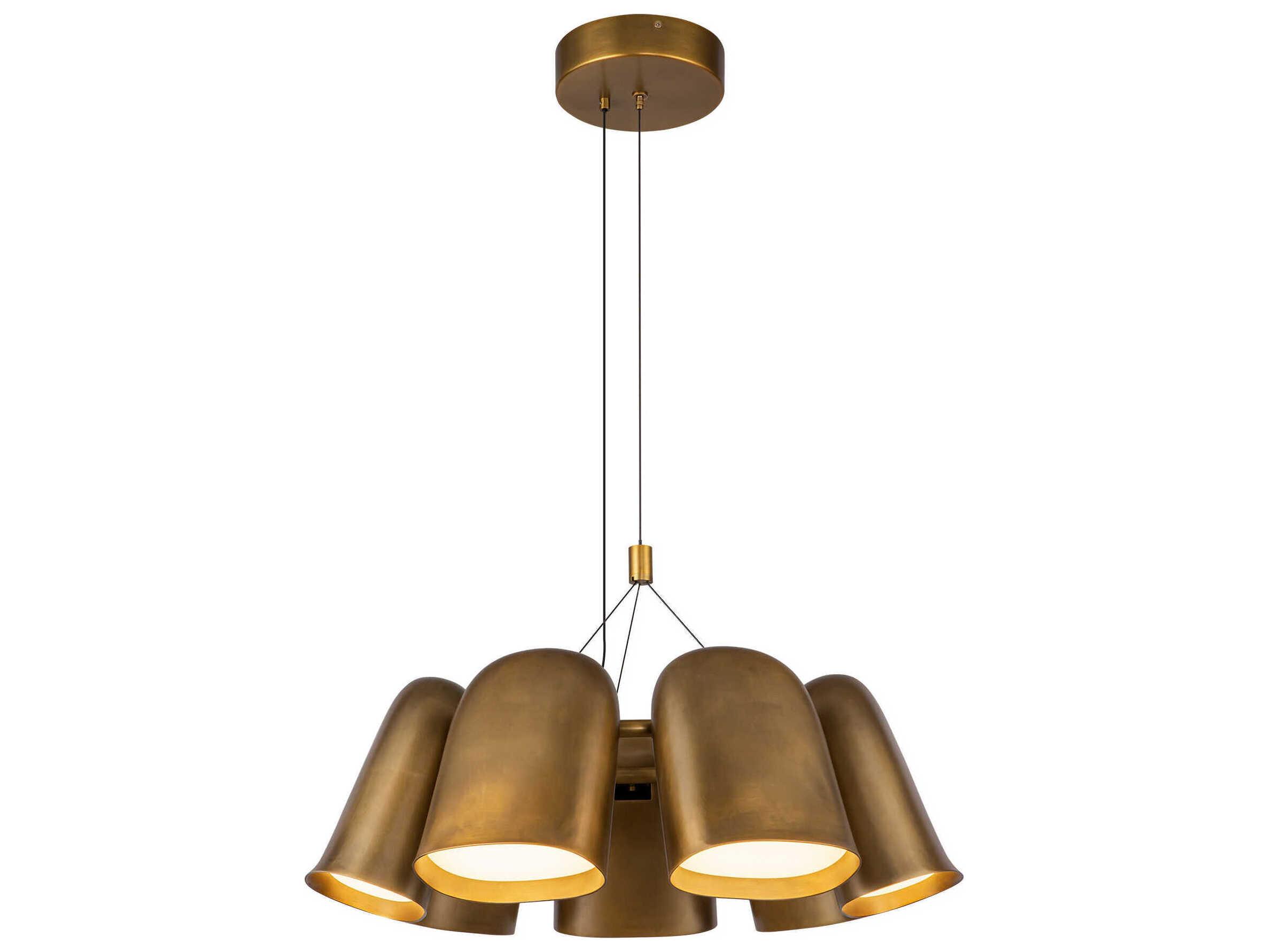 Kuzco Lighting Bell Vintage Brass Chandelier