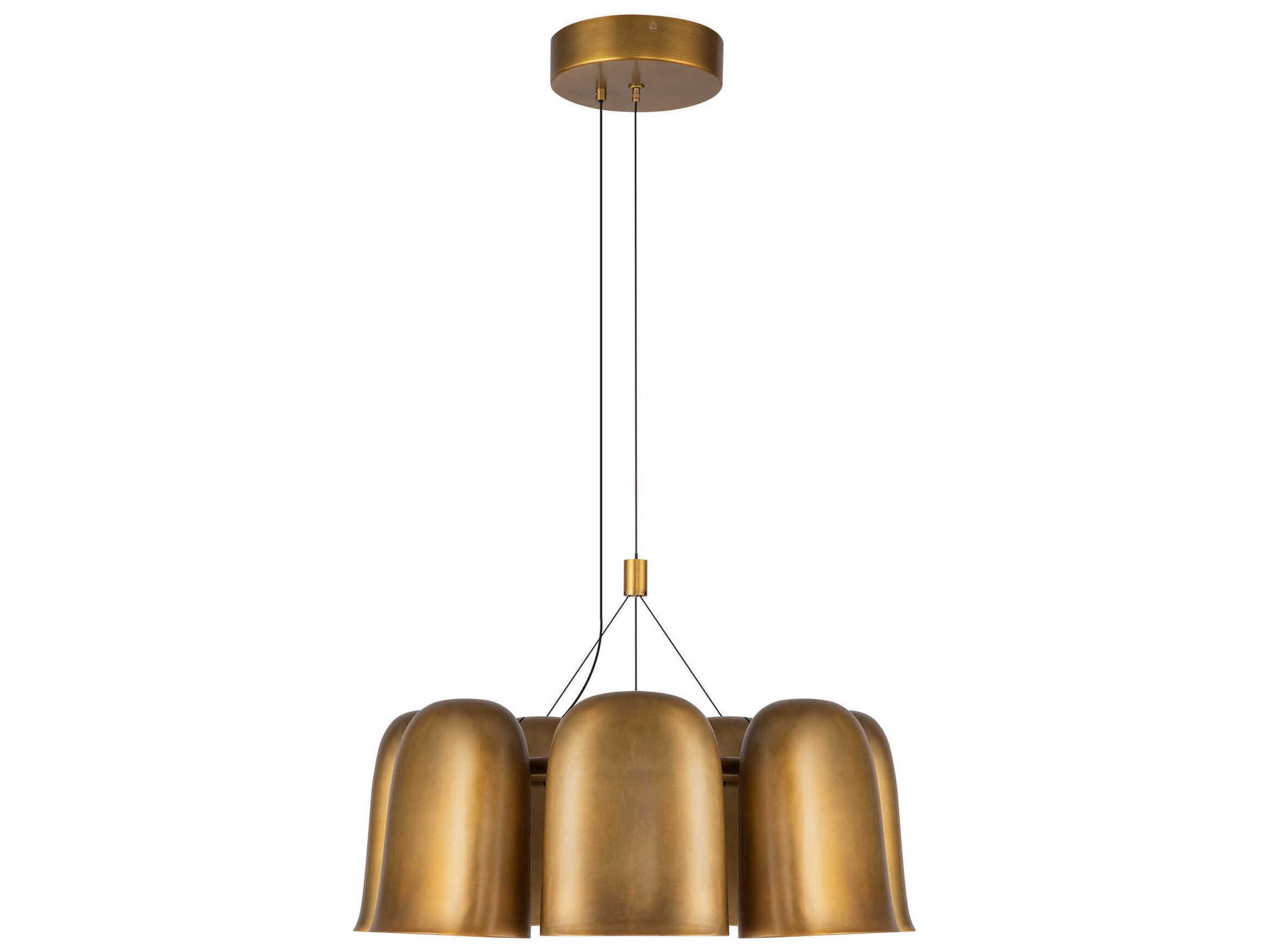 Kuzco Lighting Bell Vintage Brass Chandelier