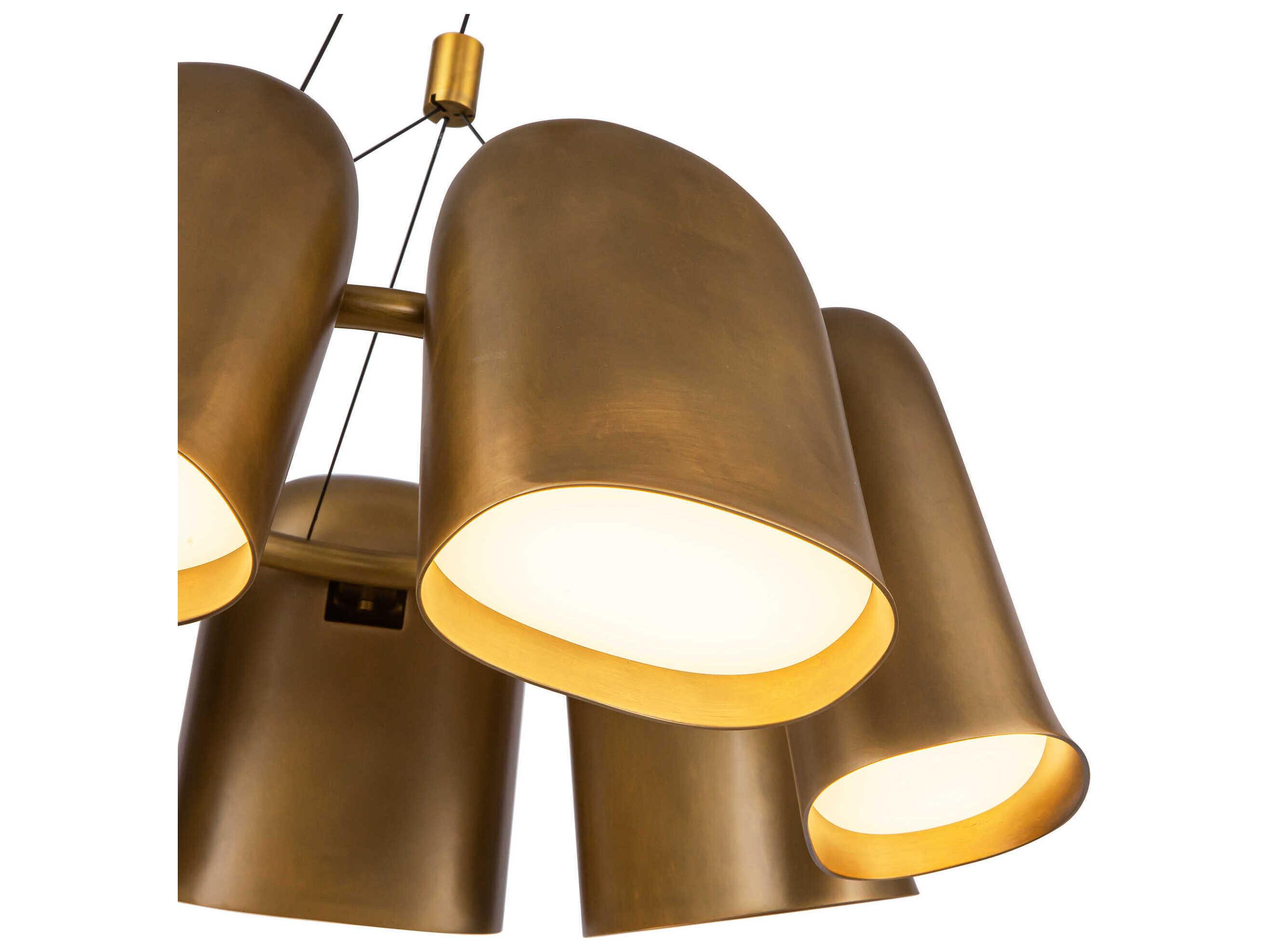 Kuzco Lighting Bell Vintage Brass Chandelier