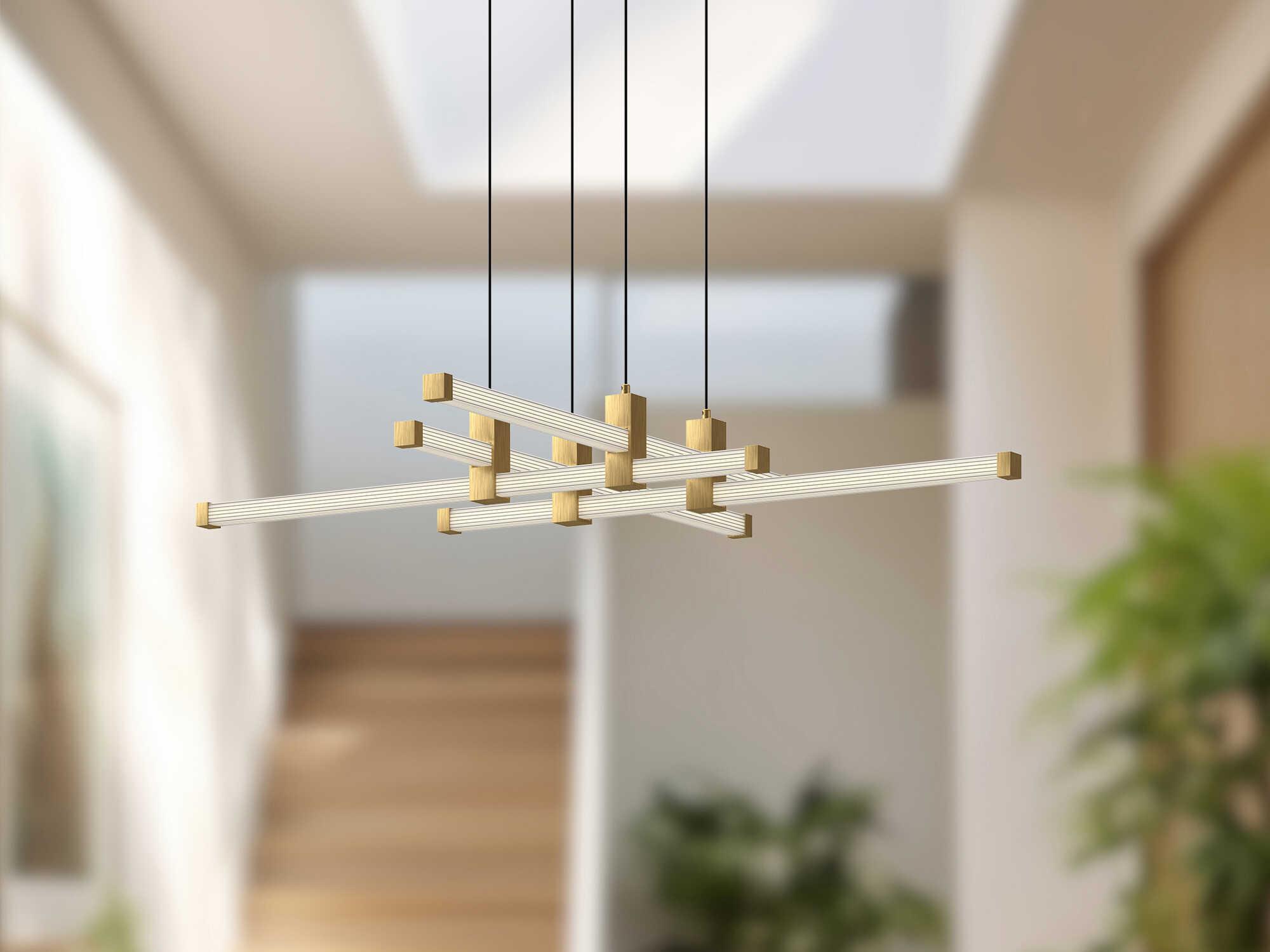 Kuzco Lighting Blade Brushed Gold Linear Chandelier
