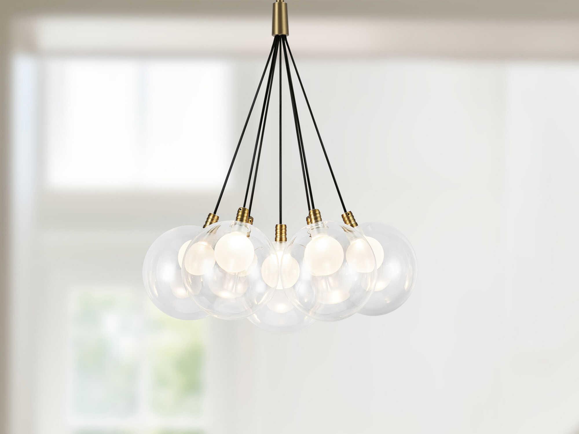 Kuzco Lighting Bolla Brushed Gold Globe Chandelier