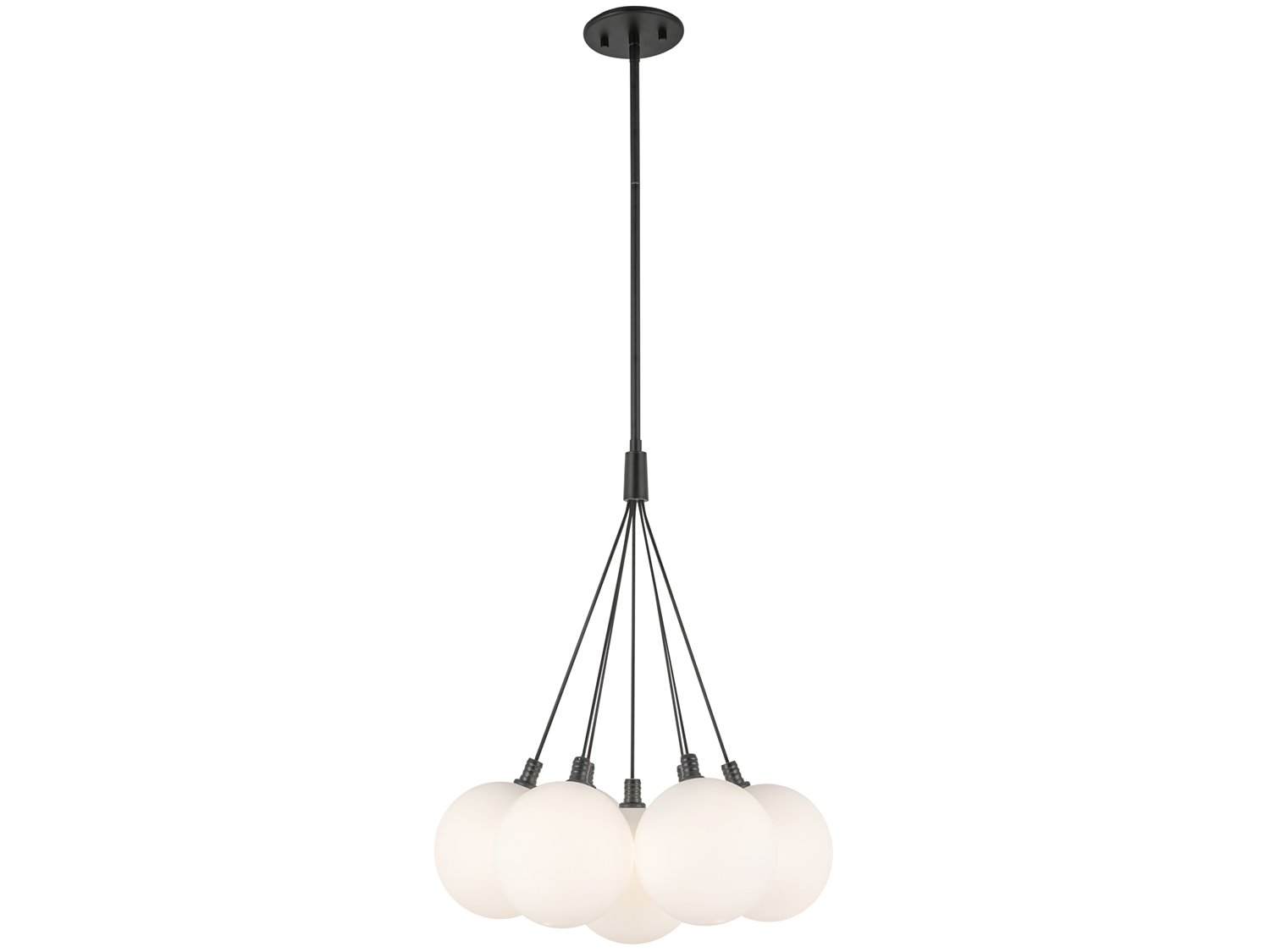 Kuzco Lighting Bolla Black Matte Opal Glass Globe Chandelier