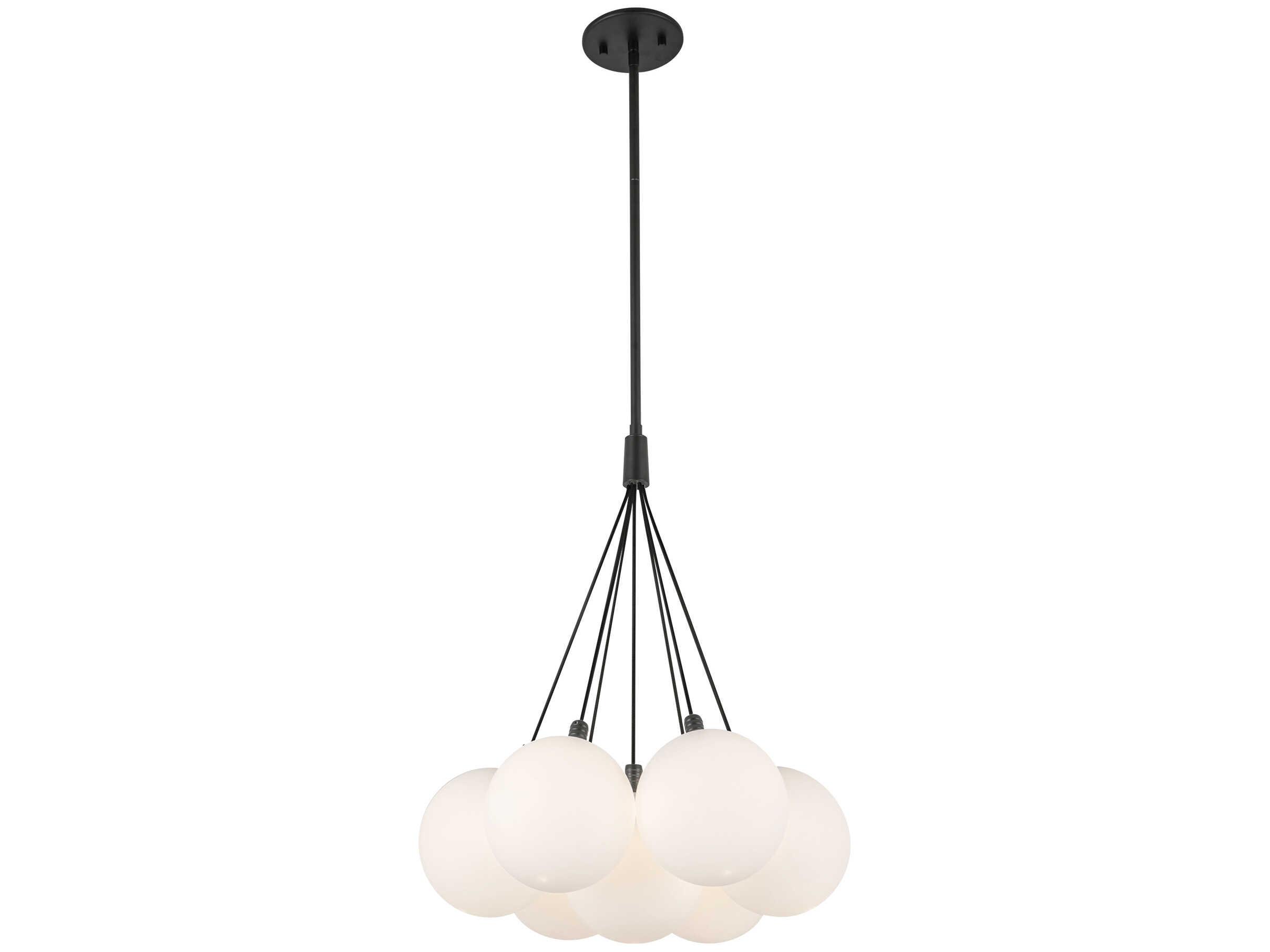 Kuzco Lighting Bolla Black Matte Opal Glass Globe Chandelier
