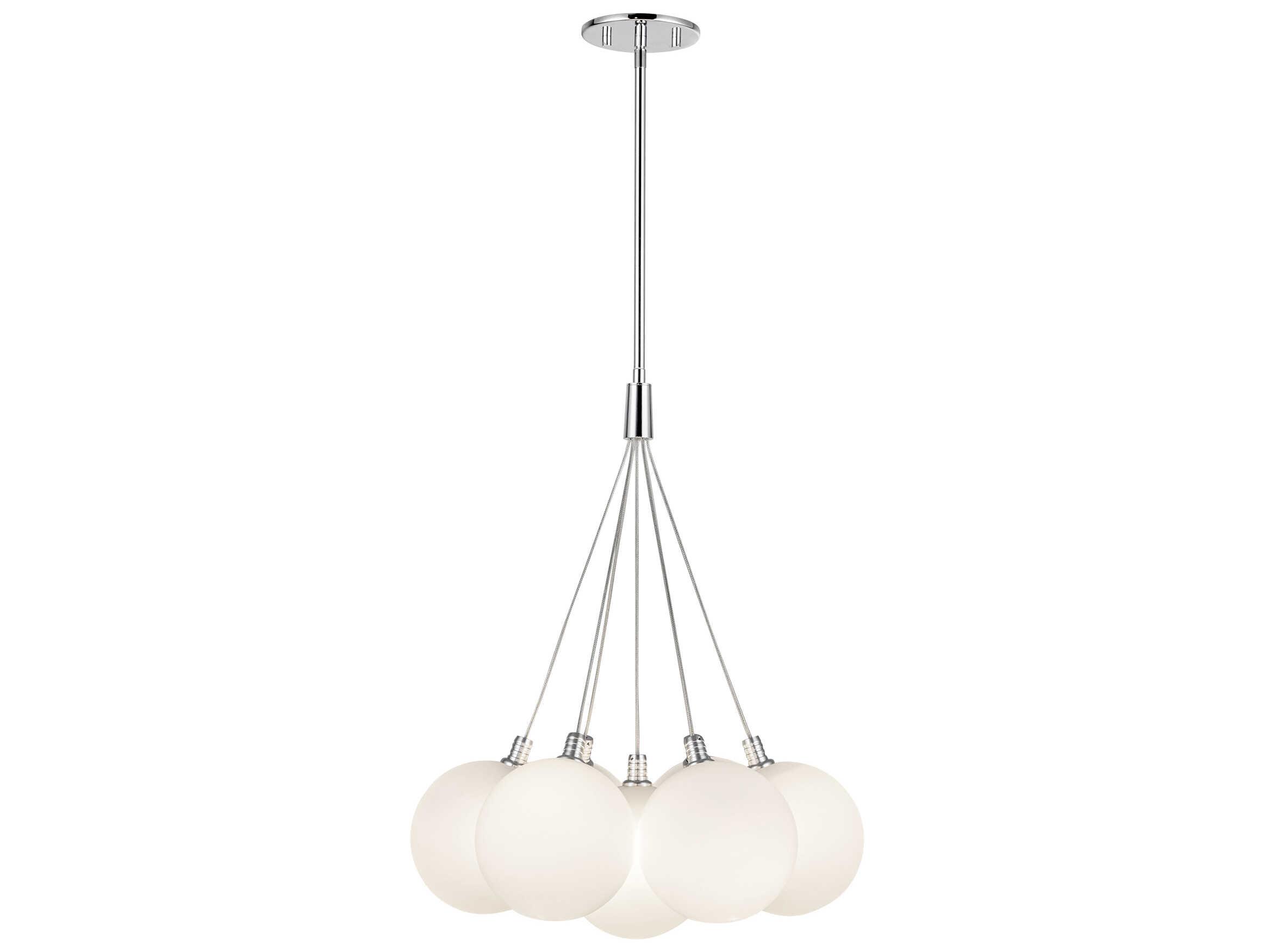Kuzco Lighting Bolla Opal Glass Clear Globe Chandelier