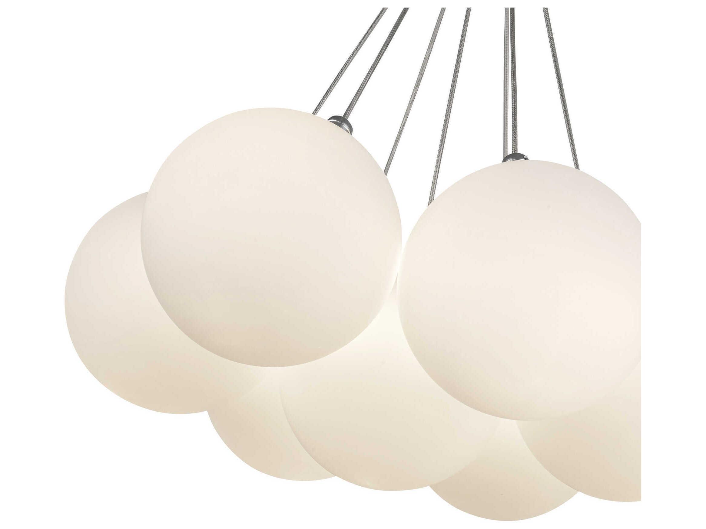 Kuzco Lighting Bolla Opal Glass Clear Globe Chandelier