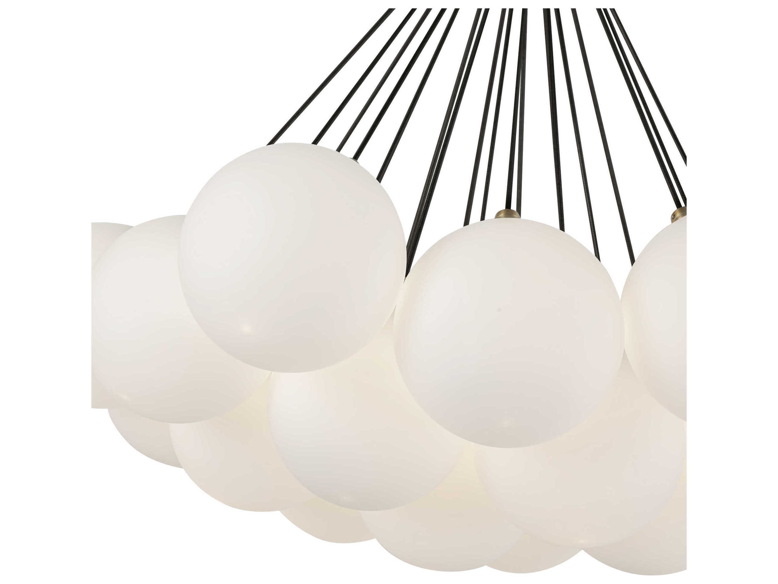 Kuzco Lighting Bolla Brushed Gold Matte Opal Glass Globe Chandelier