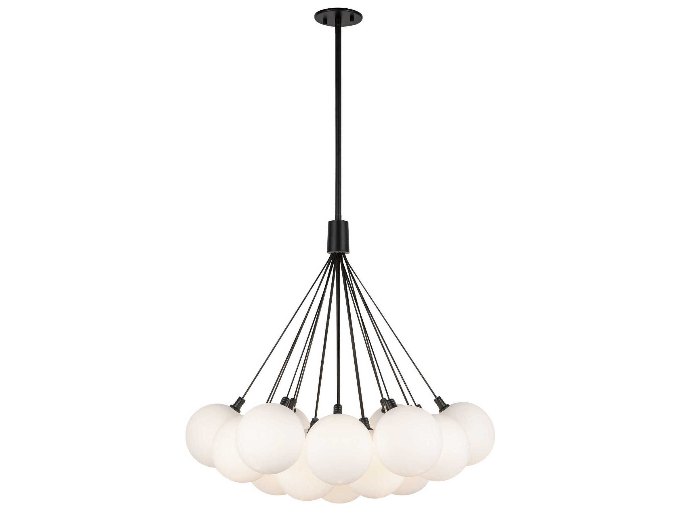 Kuzco Lighting Bolla Black Matte Opal Glass Globe Chandelier