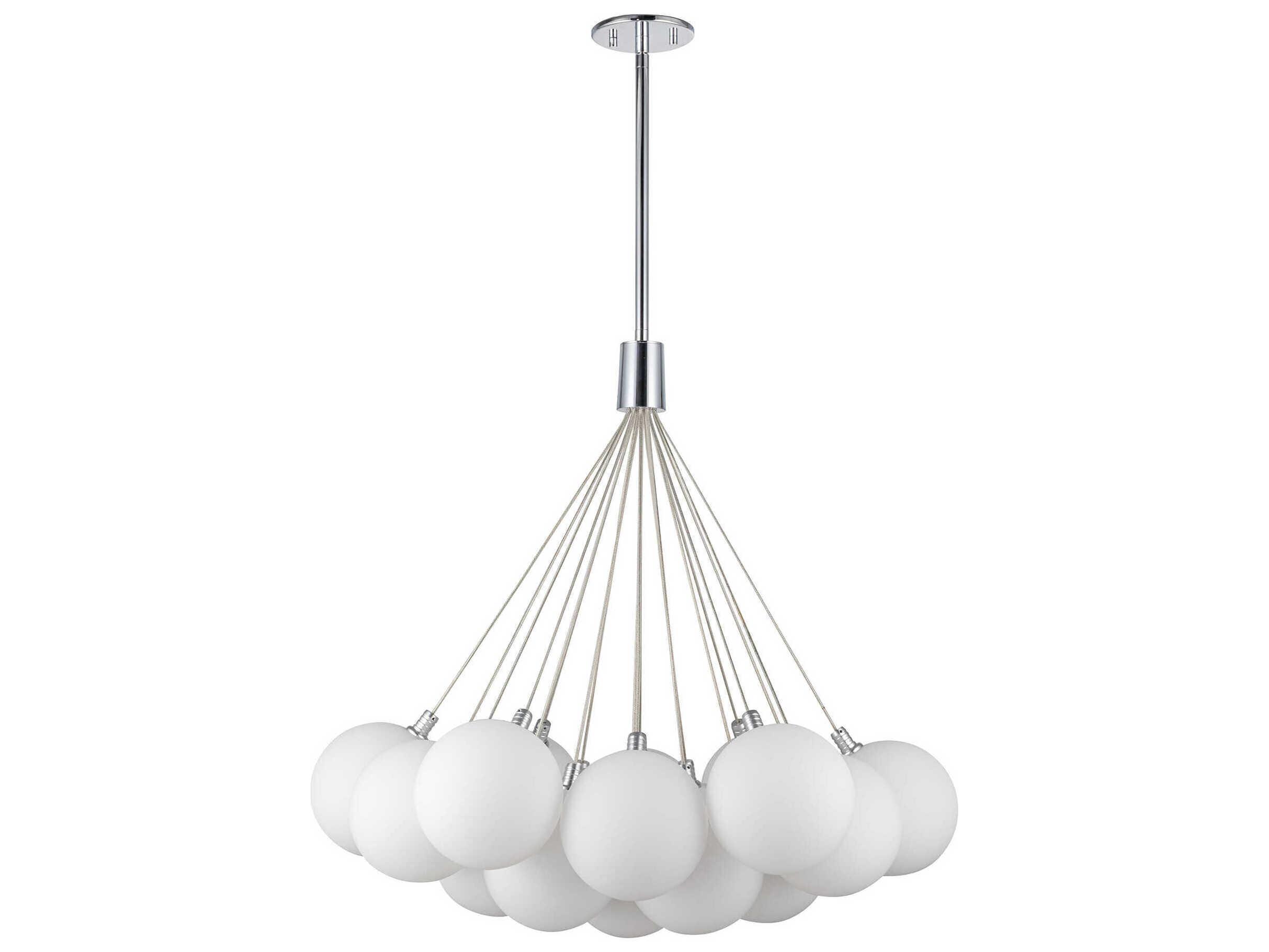 Kuzco Lighting Bolla Opal Glass Clear Globe Chandelier