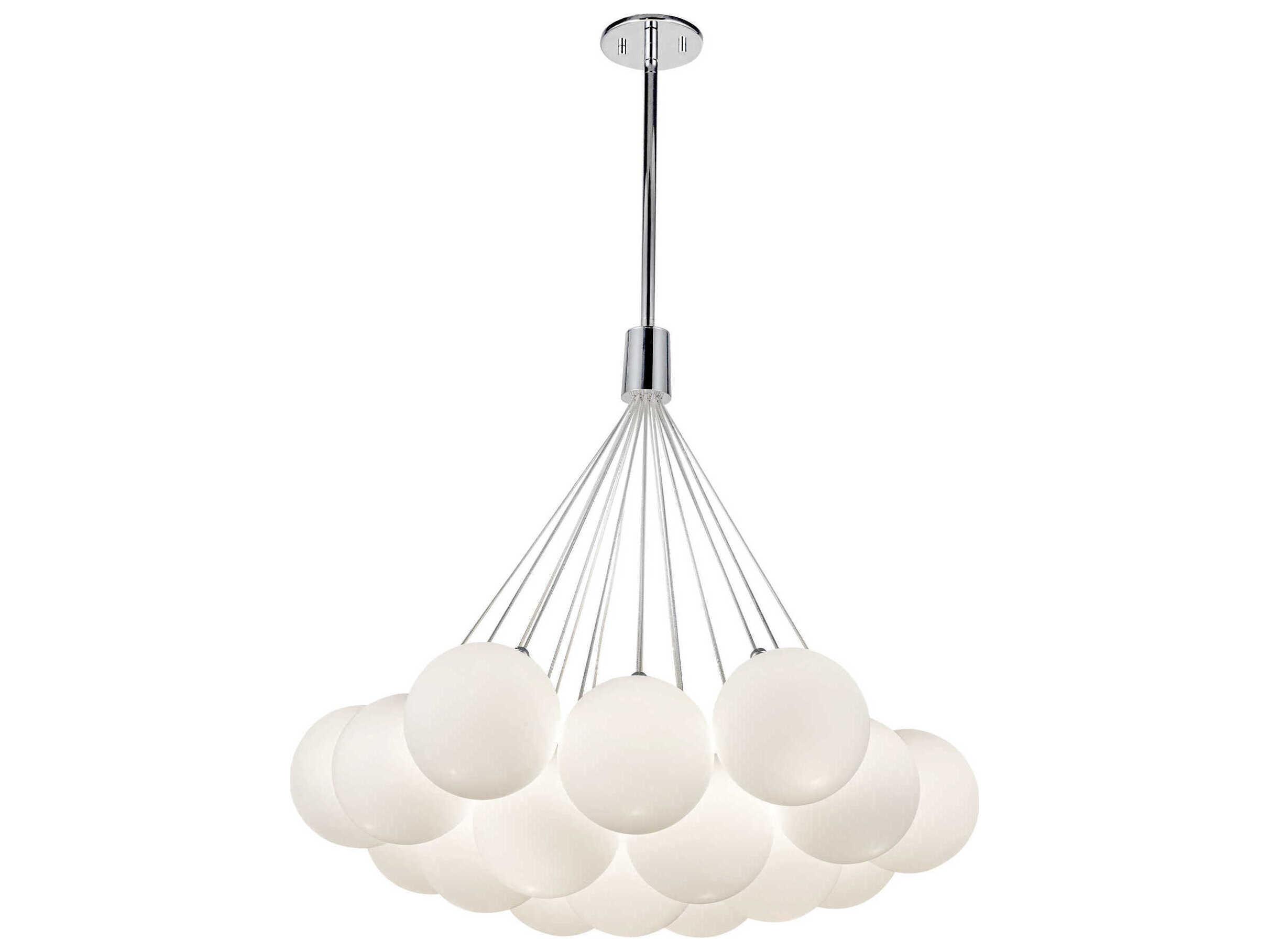 Kuzco Lighting Bolla Opal Glass Clear Globe Chandelier