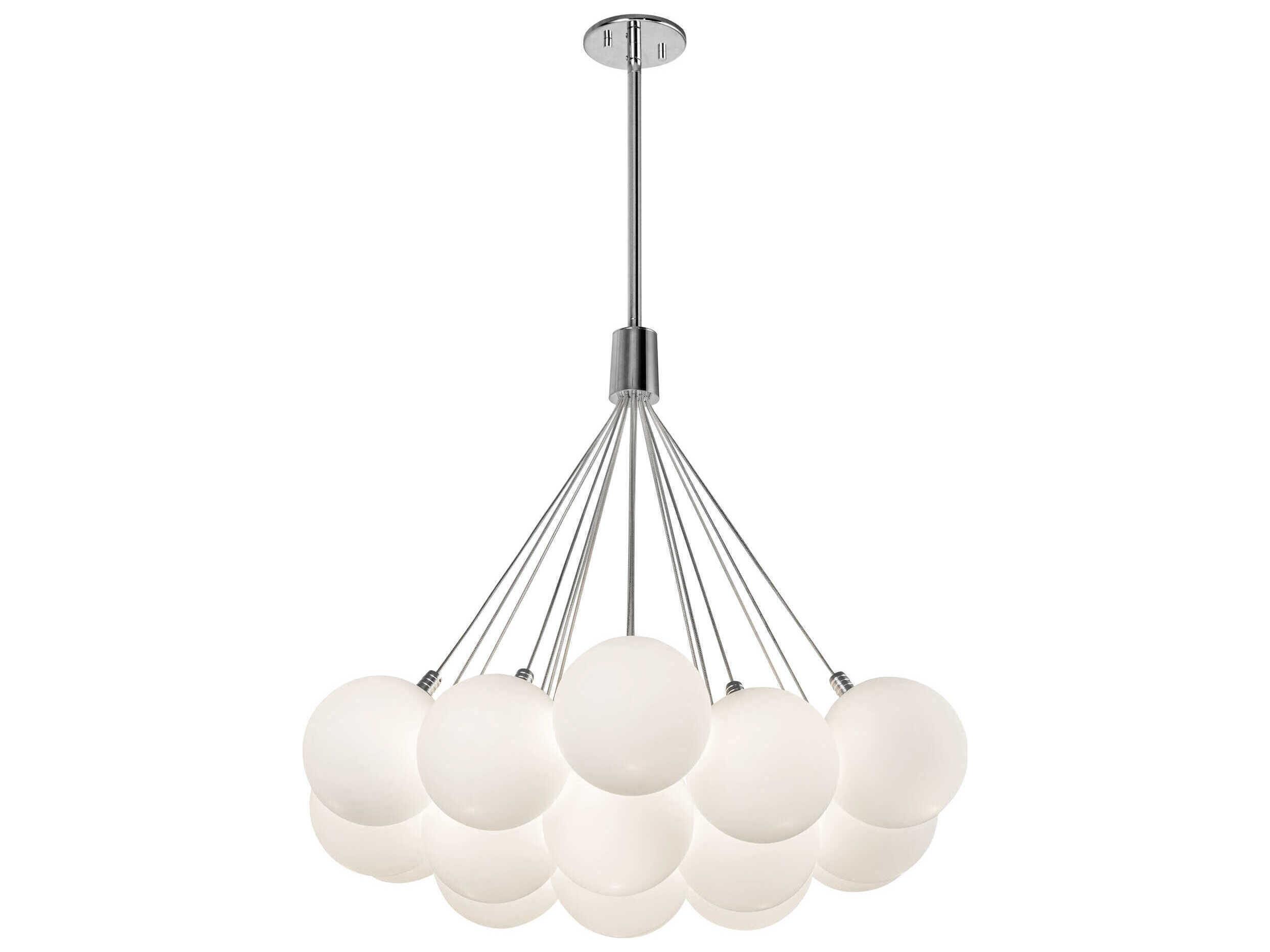 Kuzco Lighting Bolla Opal Glass Clear Globe Chandelier