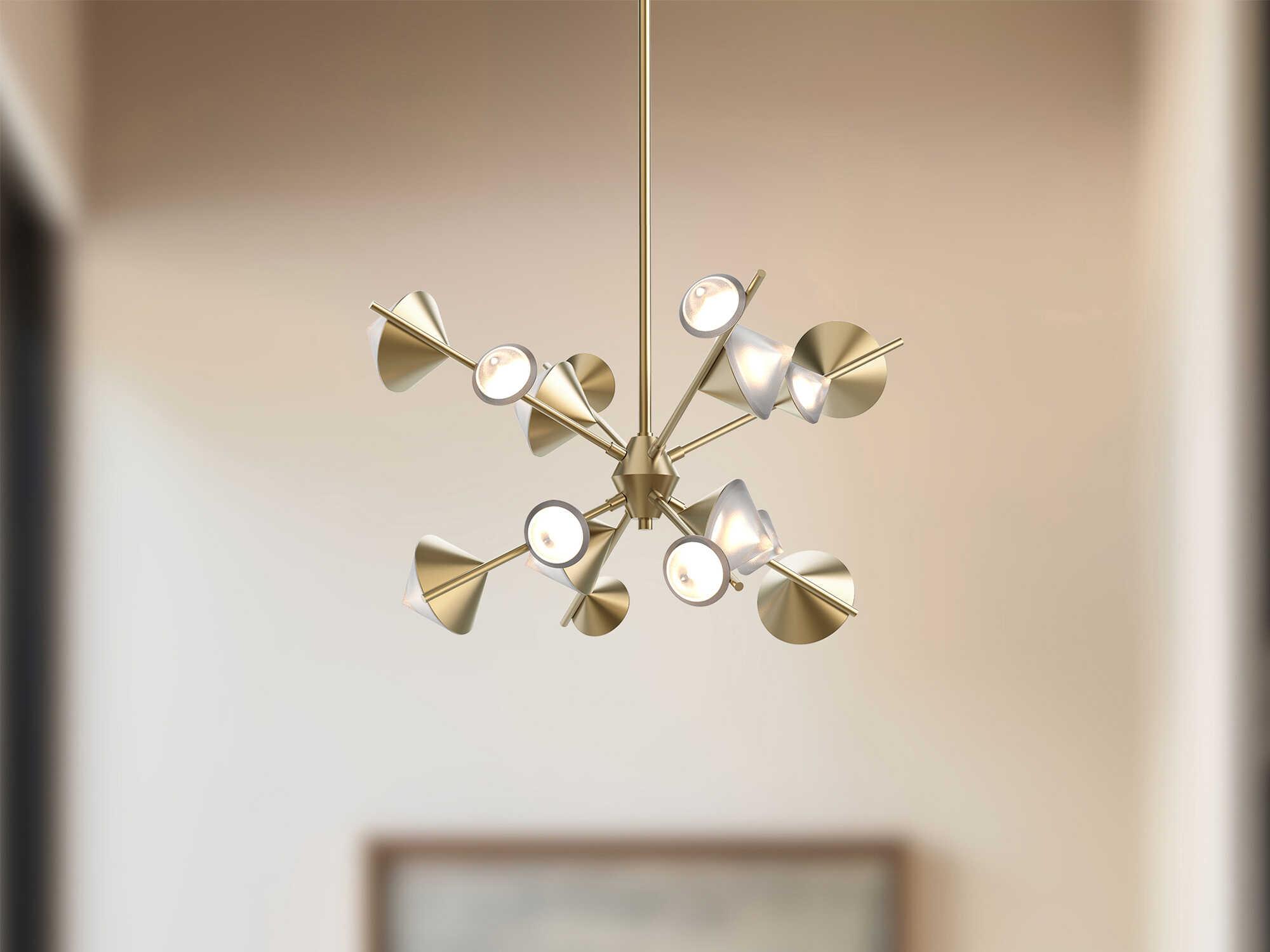 Kuzco Lighting Geode Brushed Gold Sputnik Chandelier