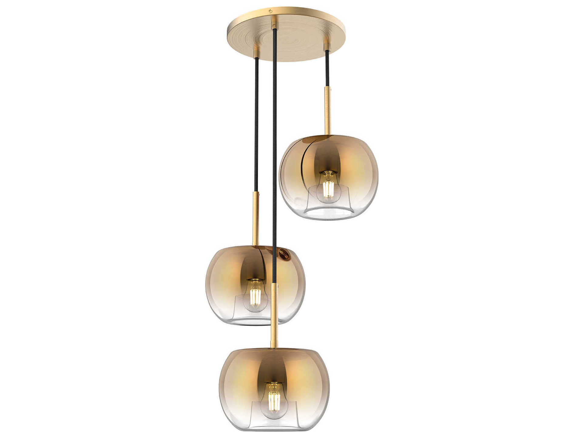 Kuzco Lighting Samar 3-Light Brushed Gold Copper Globe Chandelier