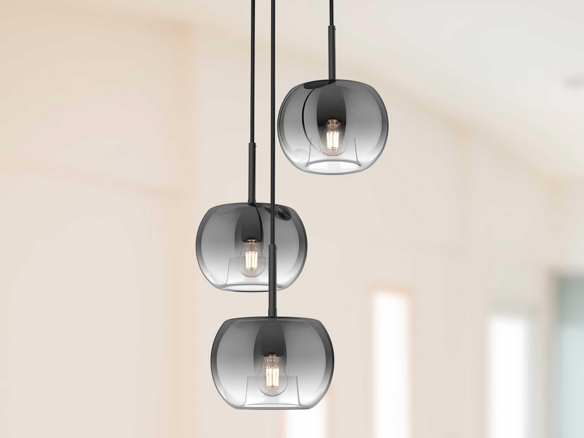 Kuzco Lighting Samar 3-Light Black Globe Chandelier