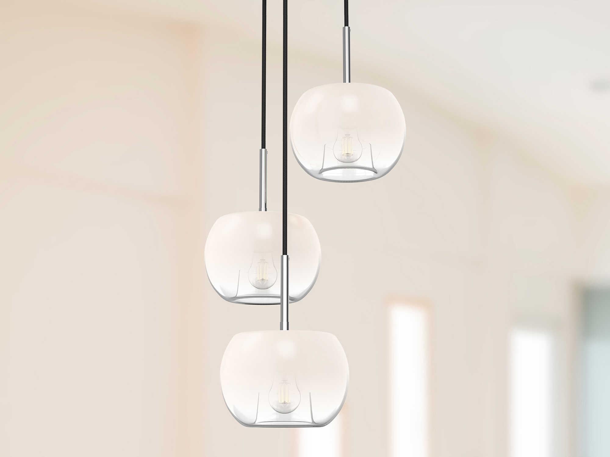 Kuzco Lighting Samar 3-Light Chrome Globe Chandelier