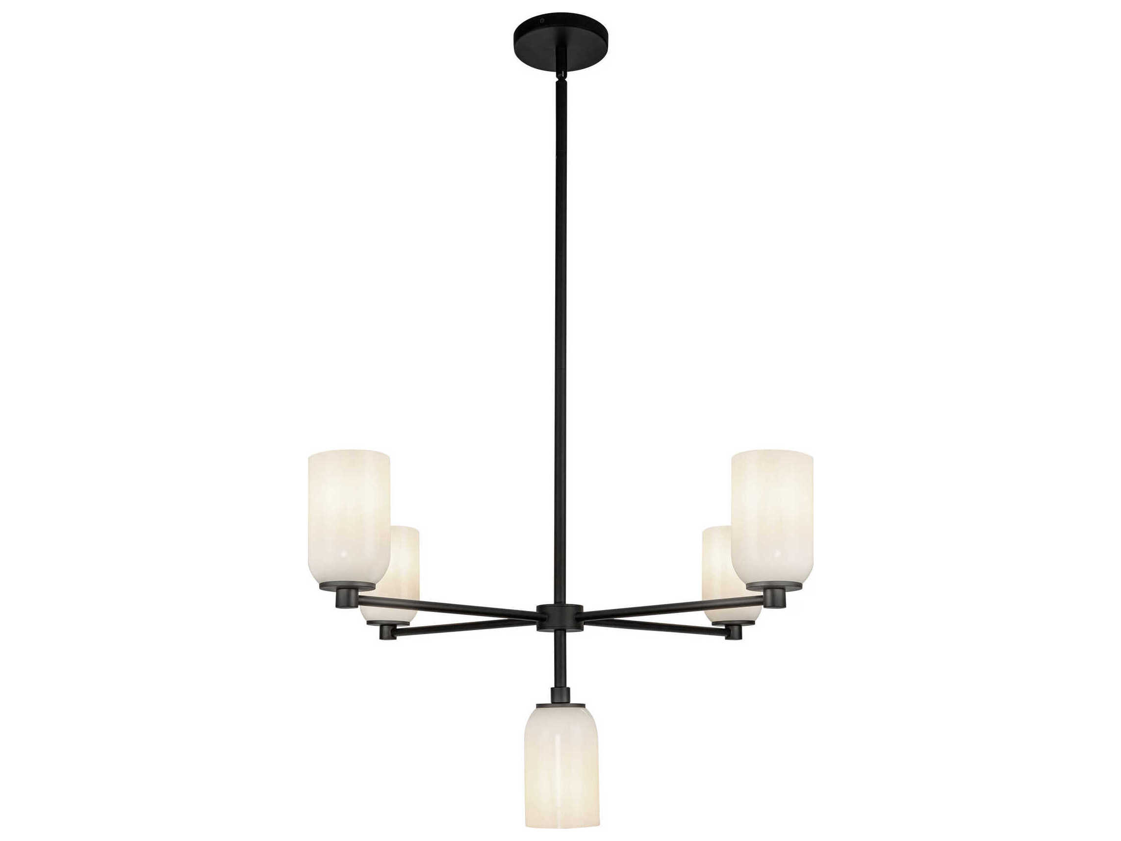 Kuzco Lighting Nola 5-Light Black Glossy Opal Glass Chandelier