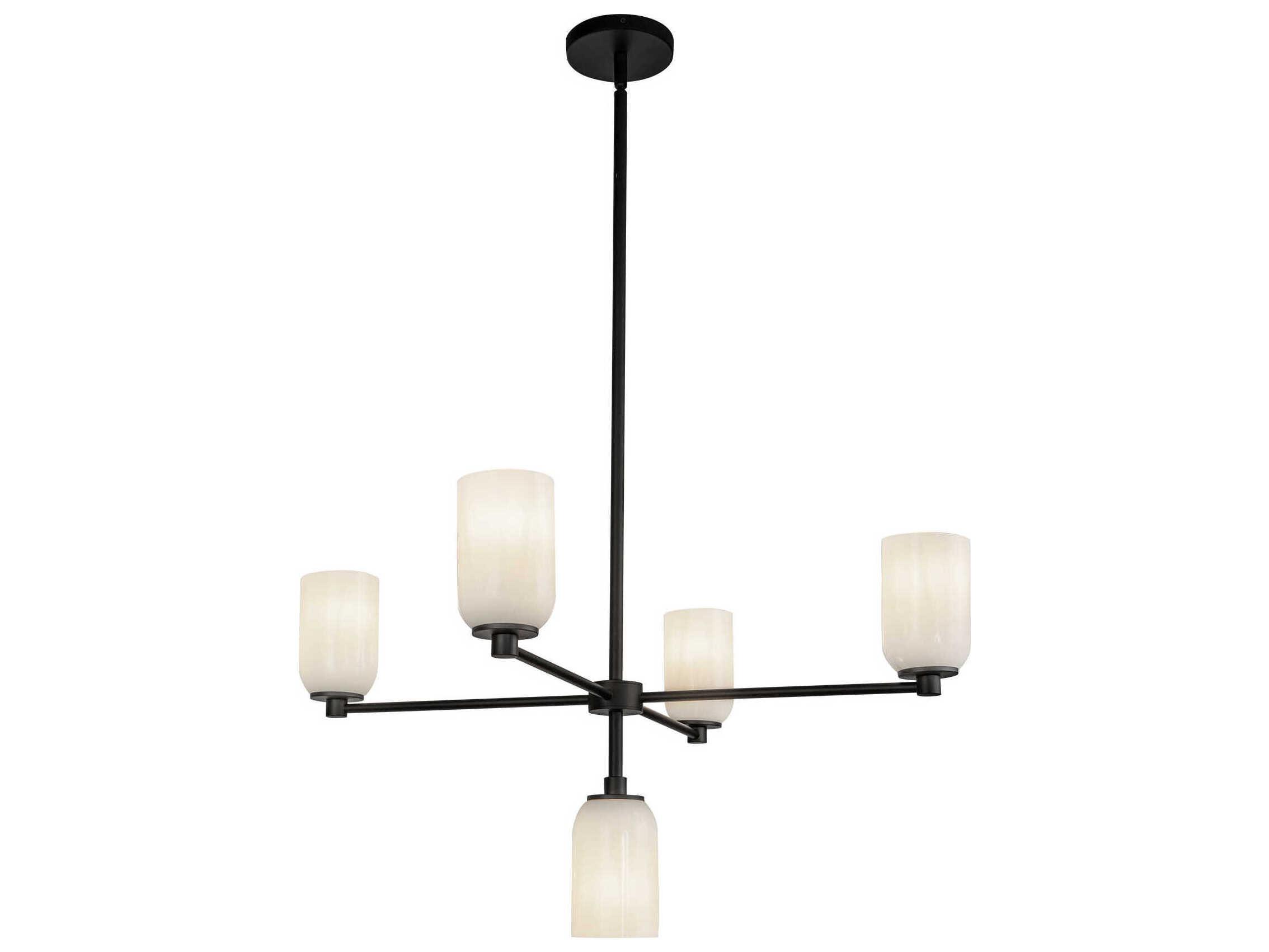 Kuzco Lighting Nola 5-Light Black Glossy Opal Glass Chandelier