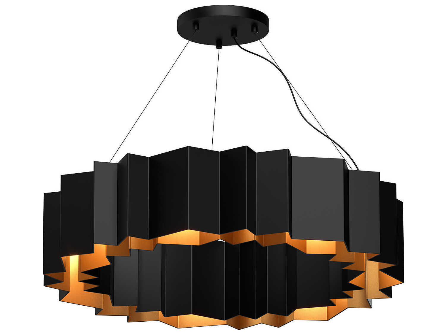 Kuzco Lighting Akira 7-Light Black Gold Geometric Chandelier