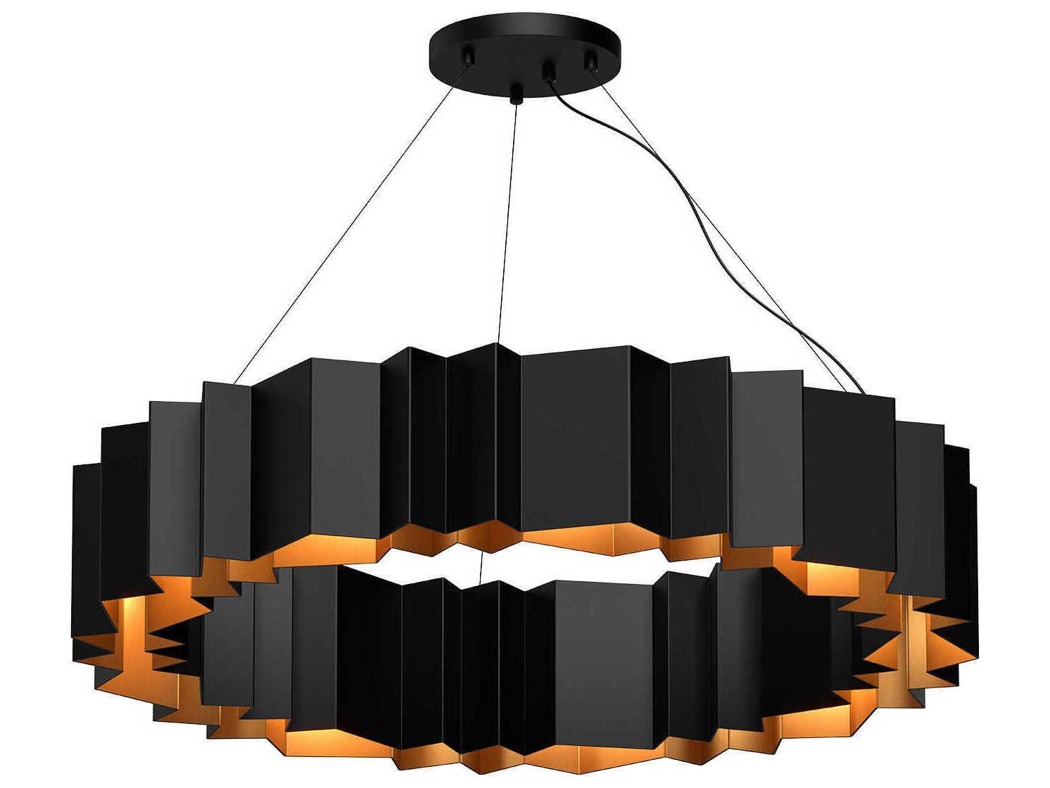 Kuzco Lighting Akira 12-Light Black Gold Geometric Chandelier