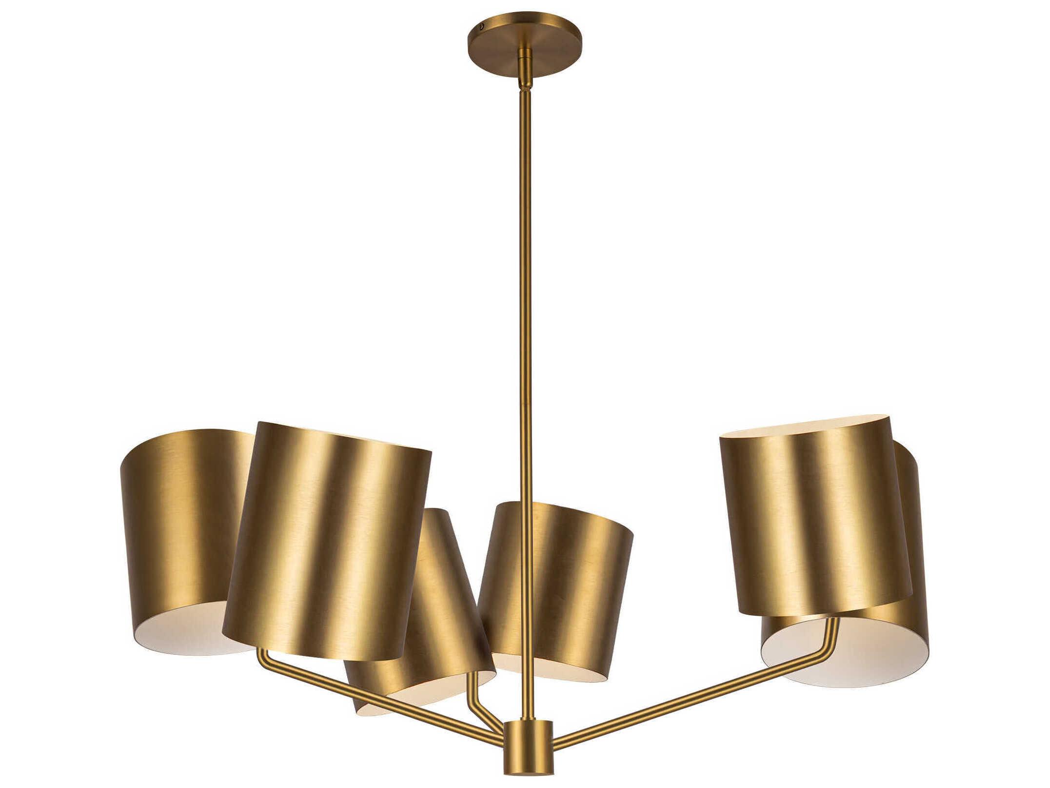 Kuzco Lighting Keiko 6-Light Brushed Gold Chandelier