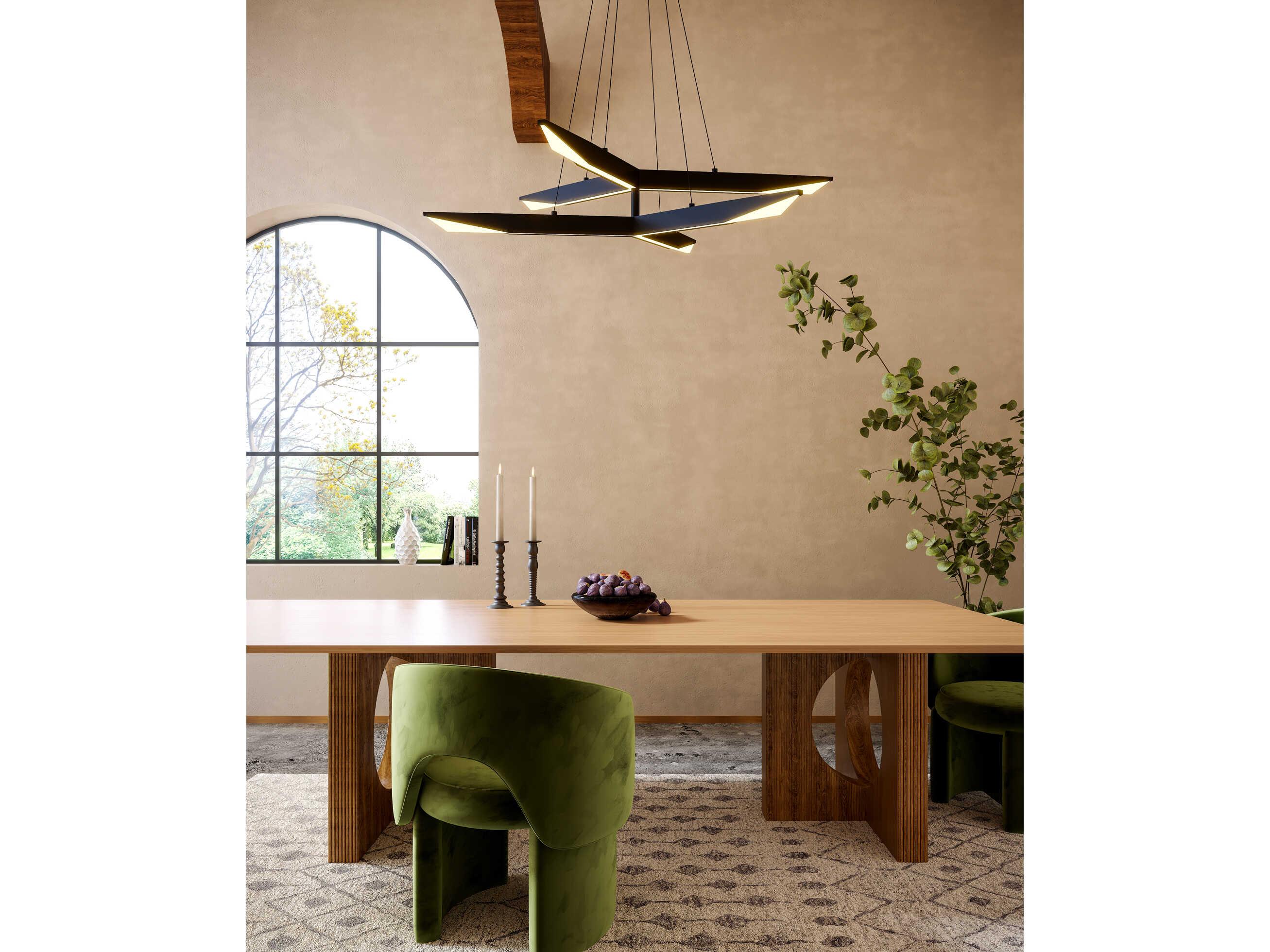 Kuzco Lighting Tachi Urban Bronze Black Geometric Linear Chandelier