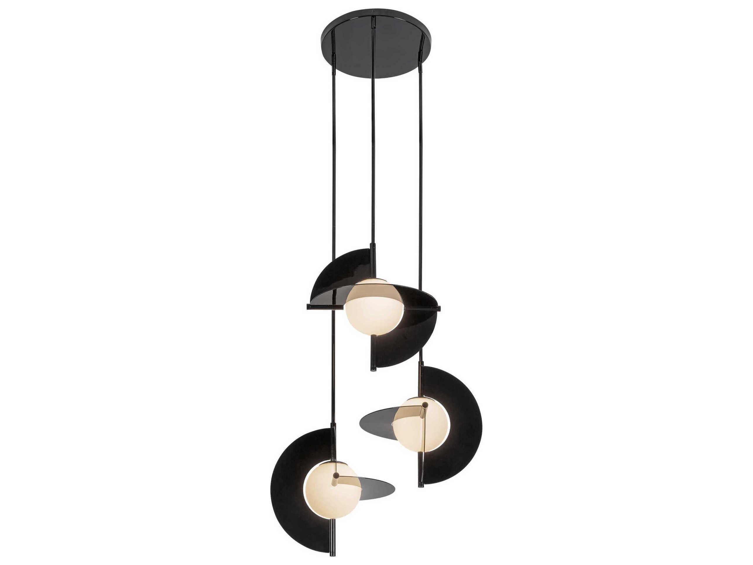 Kuzco Lighting Scorpio Glossy Black Geometric Chandelier