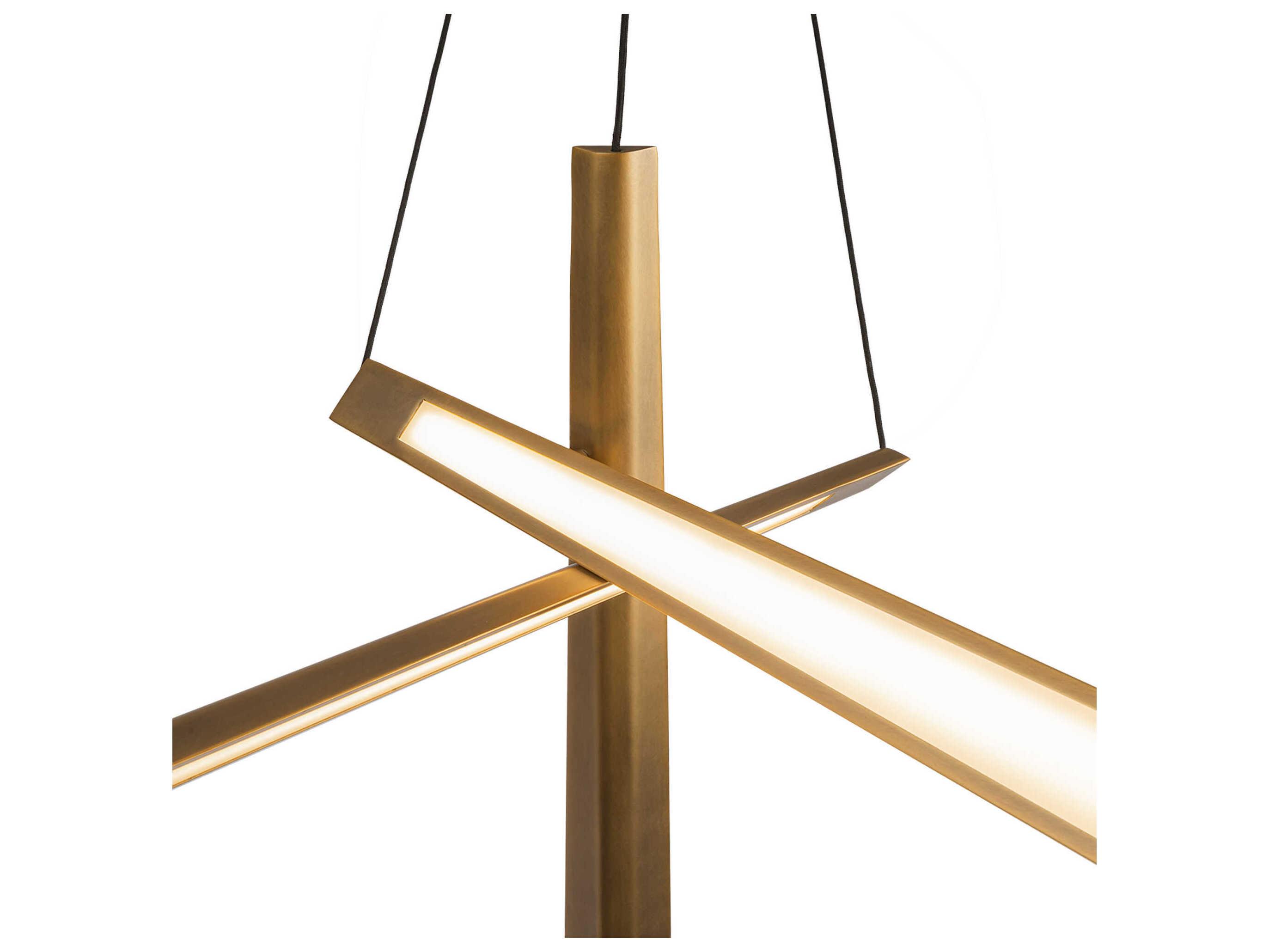 Kuzco Lighting Lex Vintage Brass Linear Chandelier