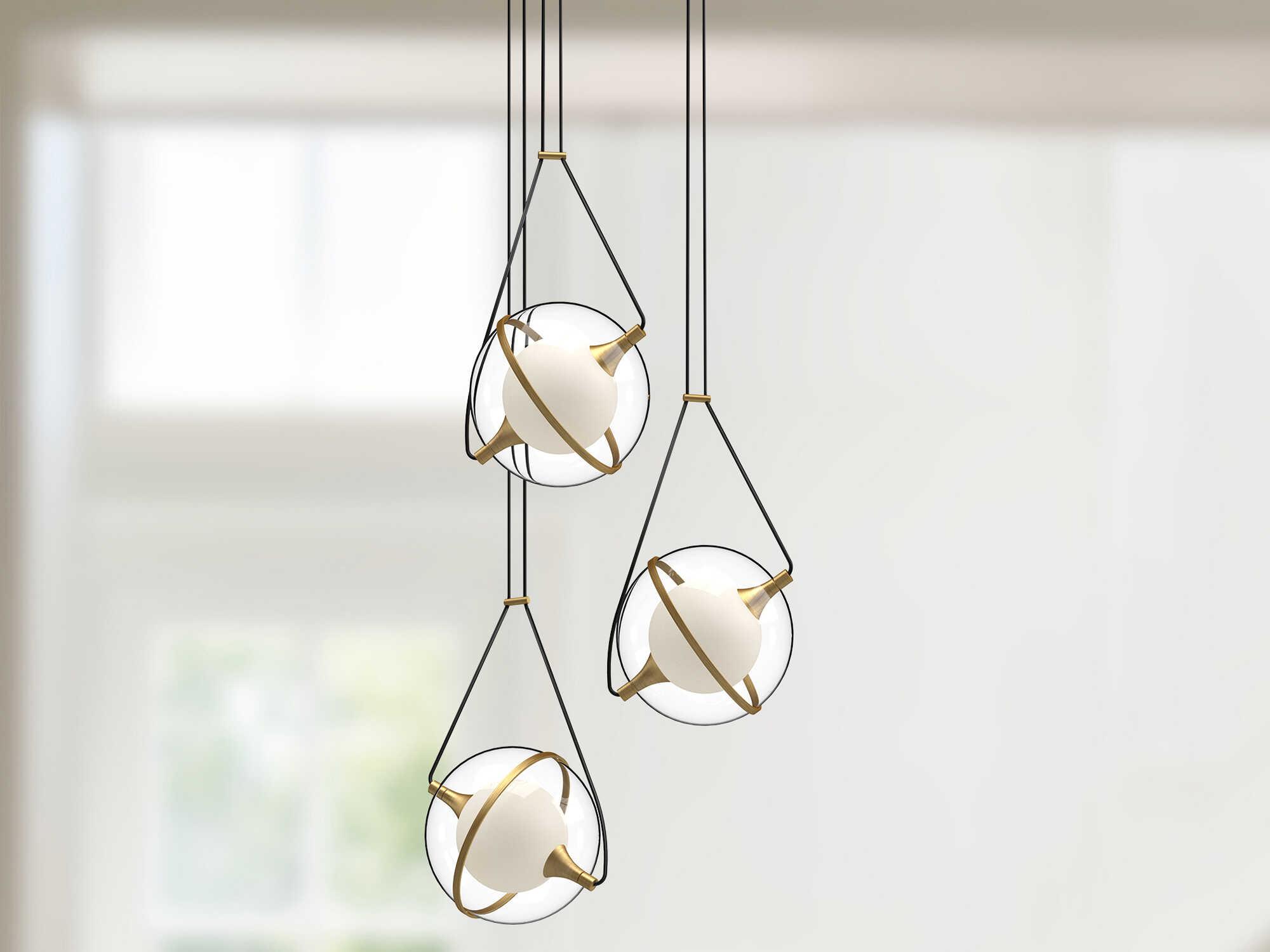 Kuzco Lighting Aries Brushed Gold Geometric Globe Chandelier