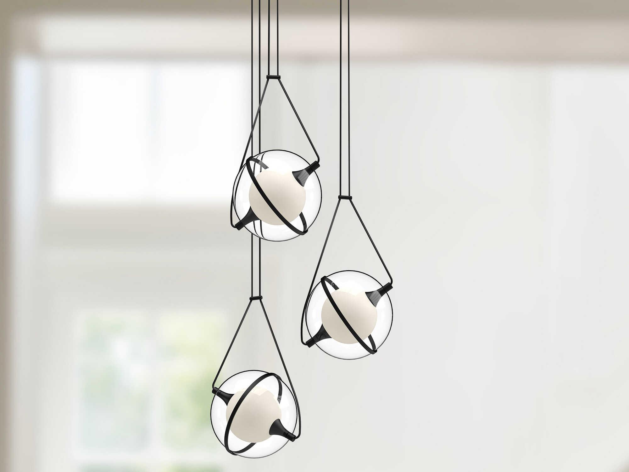 Kuzco Lighting Aries Black Geometric Globe Chandelier