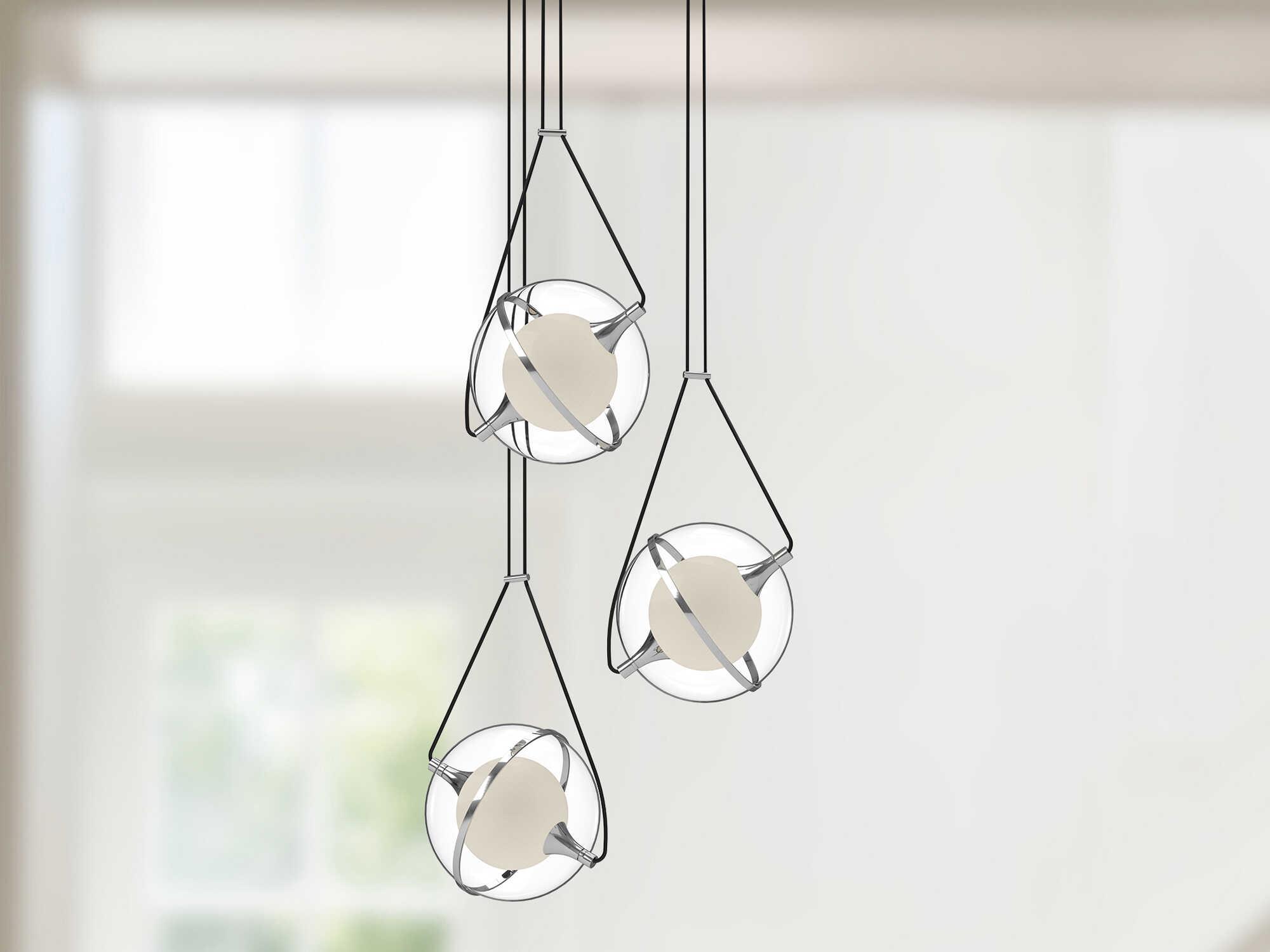 Kuzco Lighting Aries Chrome Geometric Globe Chandelier