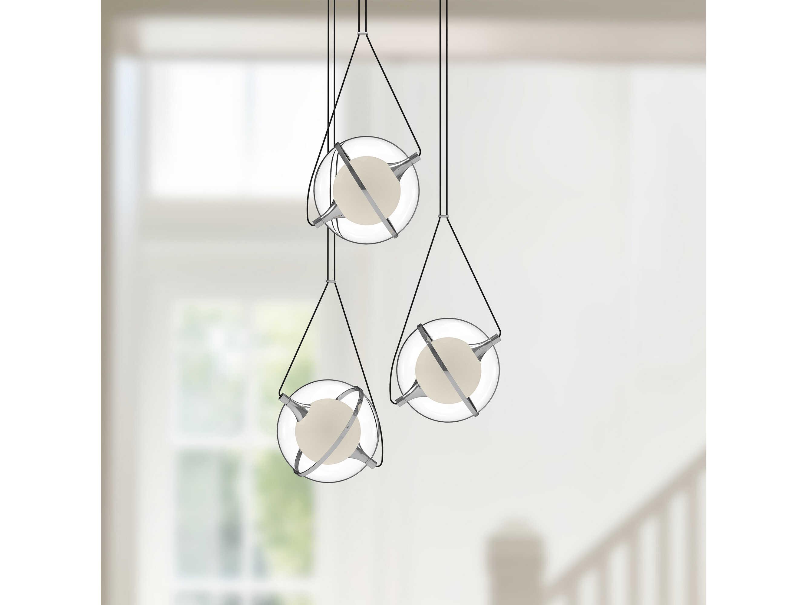 Kuzco Lighting Aries Chrome Geometric Globe Chandelier