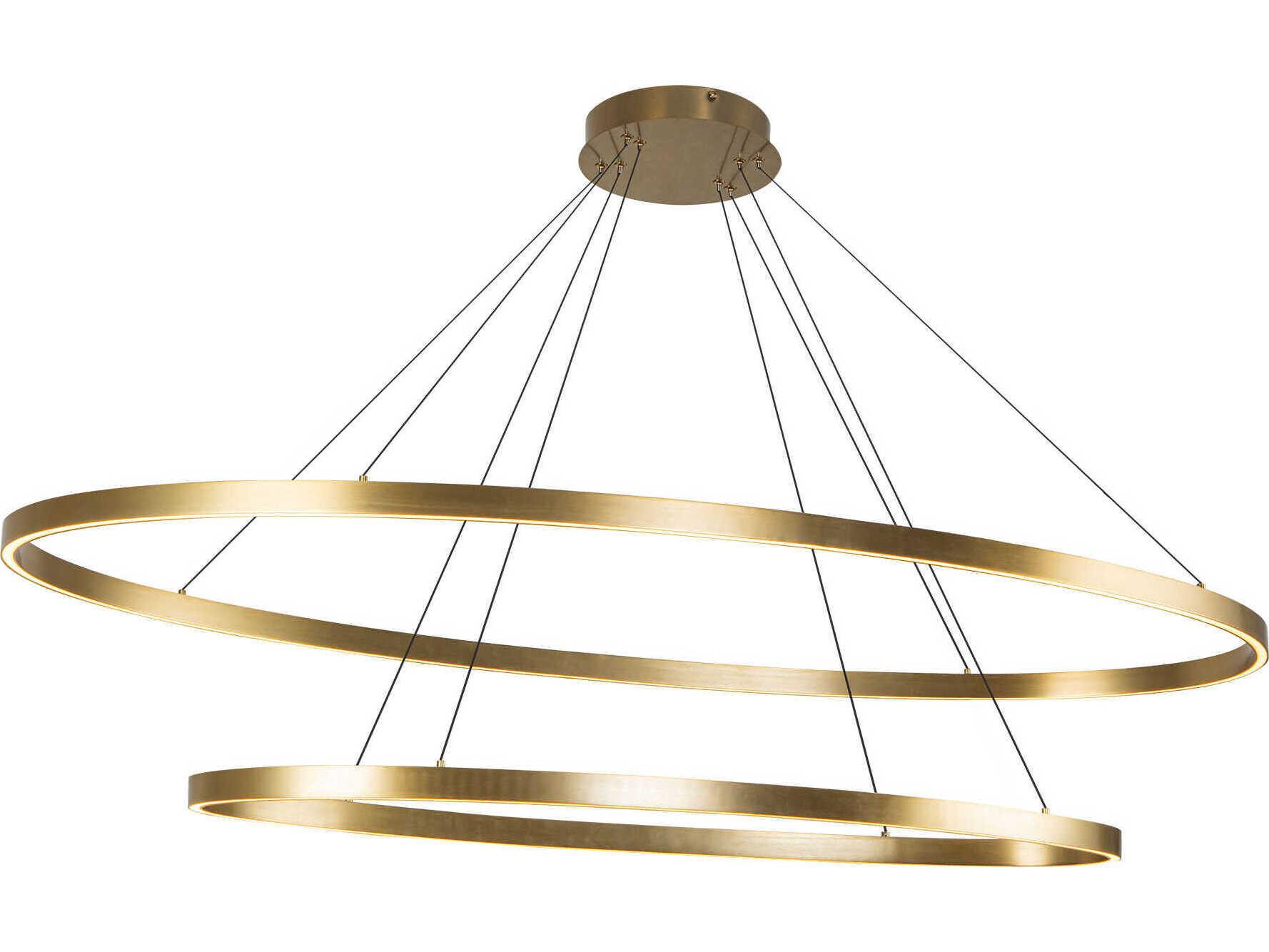 Kuzco Lighting Ovale Brushed Gold Linear Chandelier