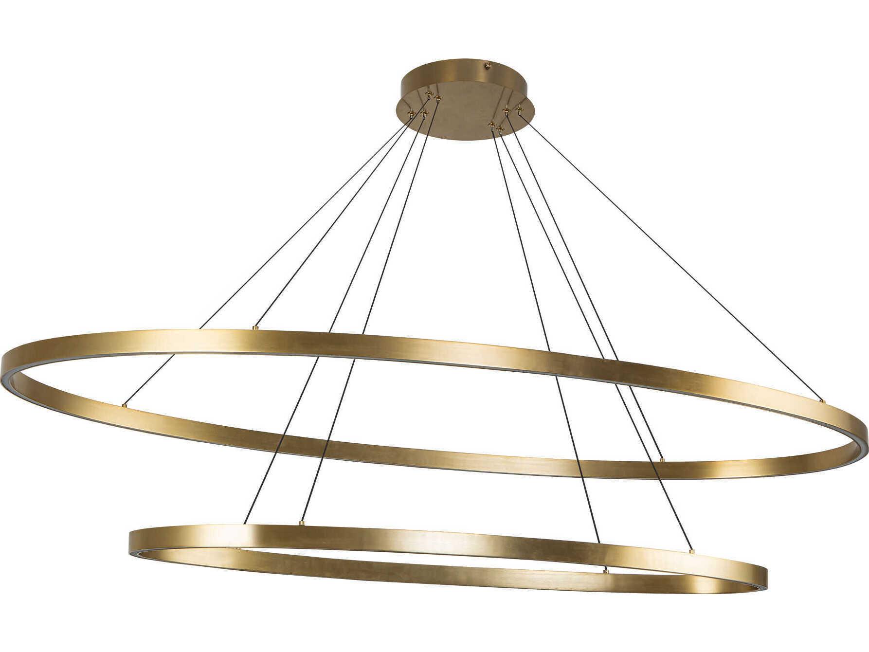 Kuzco Lighting Ovale Brushed Gold Linear Chandelier