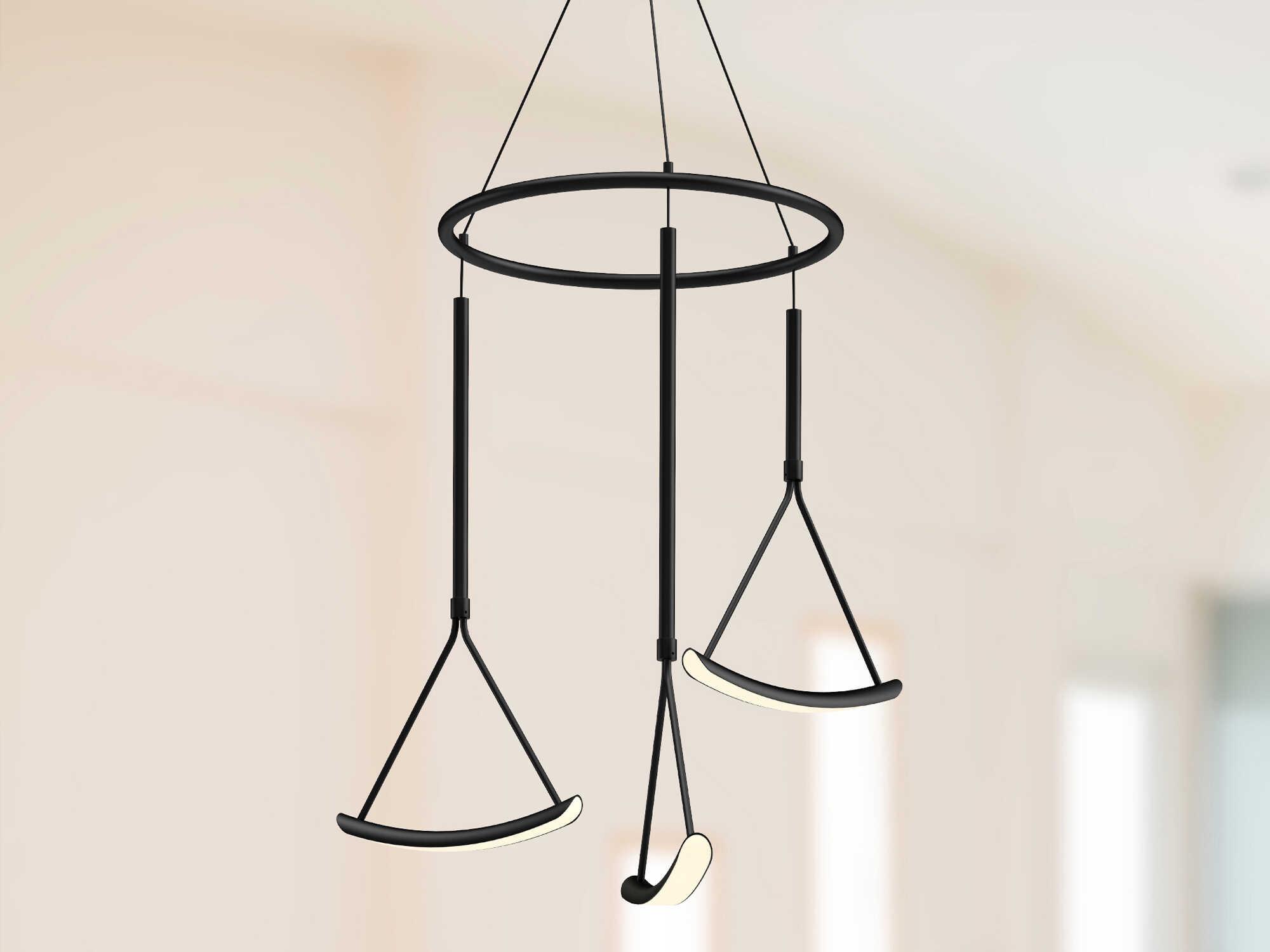 Kuzco Lighting Mobil Black Geometric Chandelier