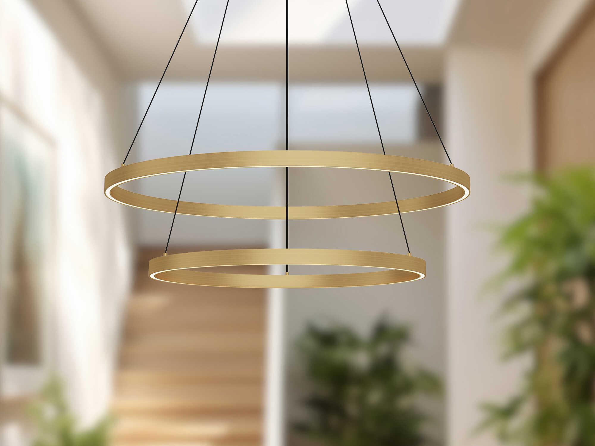 Kuzco Lighting Cerchio Brushed Gold Round Chandelier