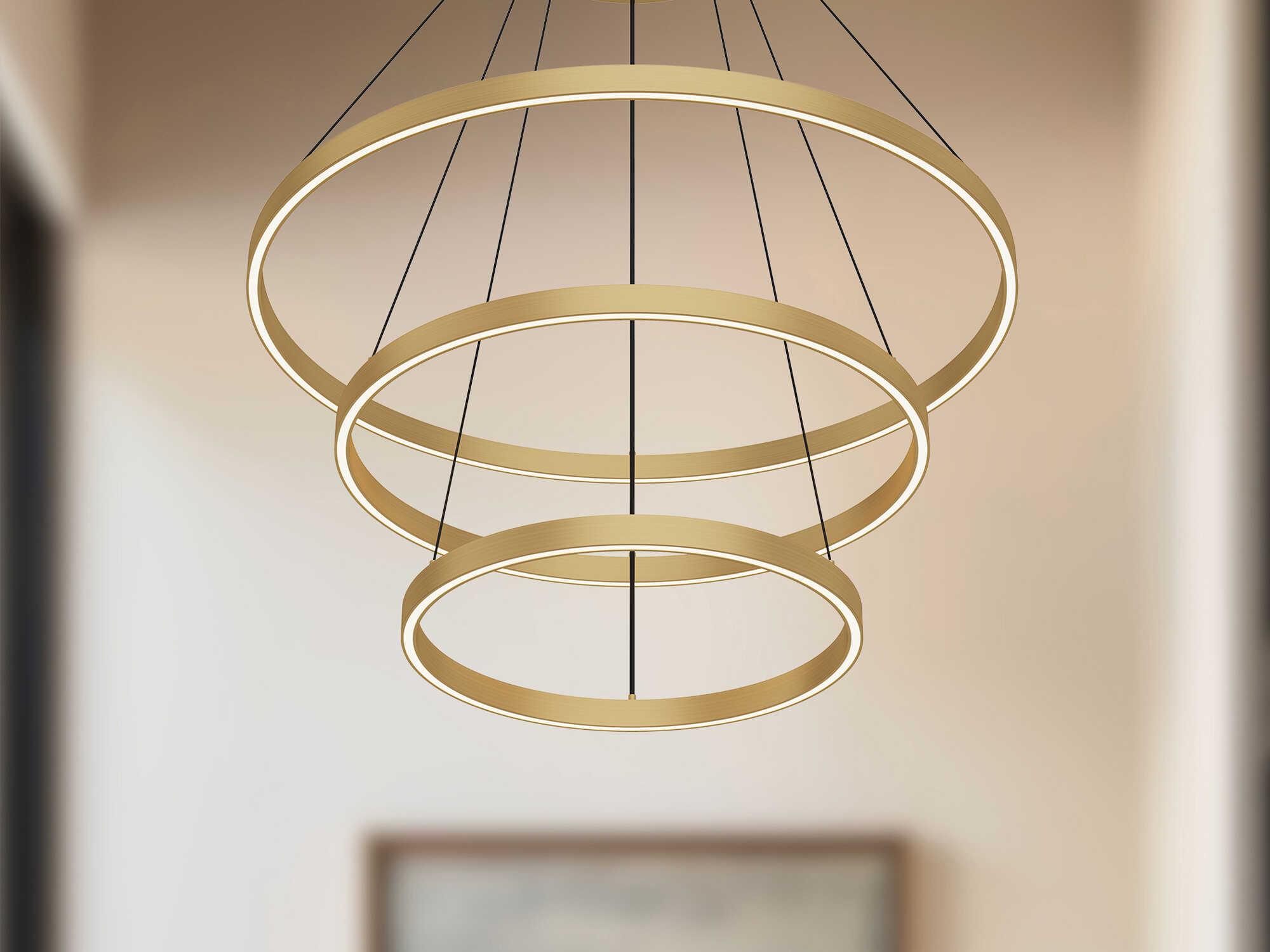 Kuzco Lighting Cerchio Brushed Gold Round Chandelier