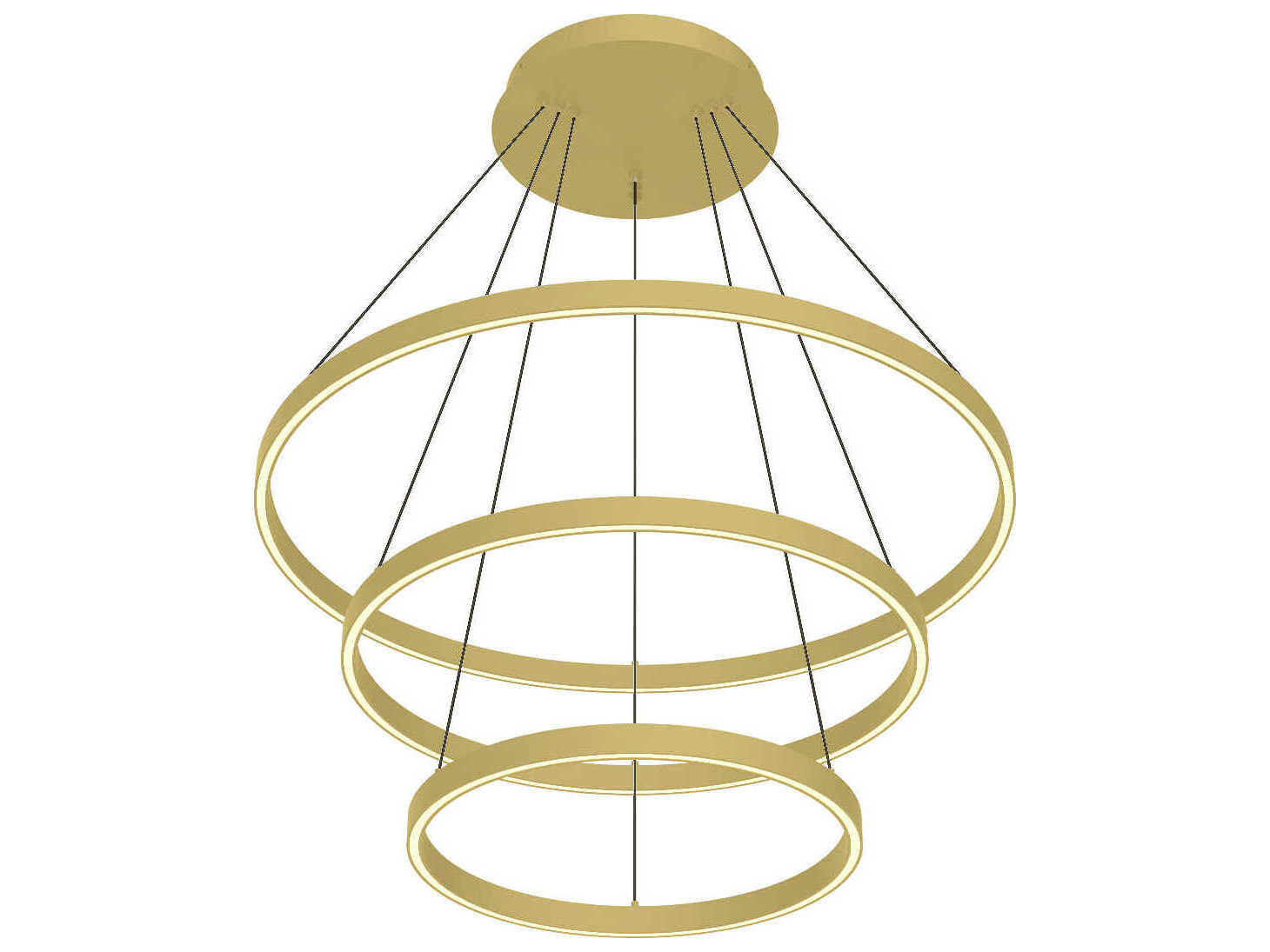 Kuzco Lighting Cerchio Brushed Gold Round Chandelier