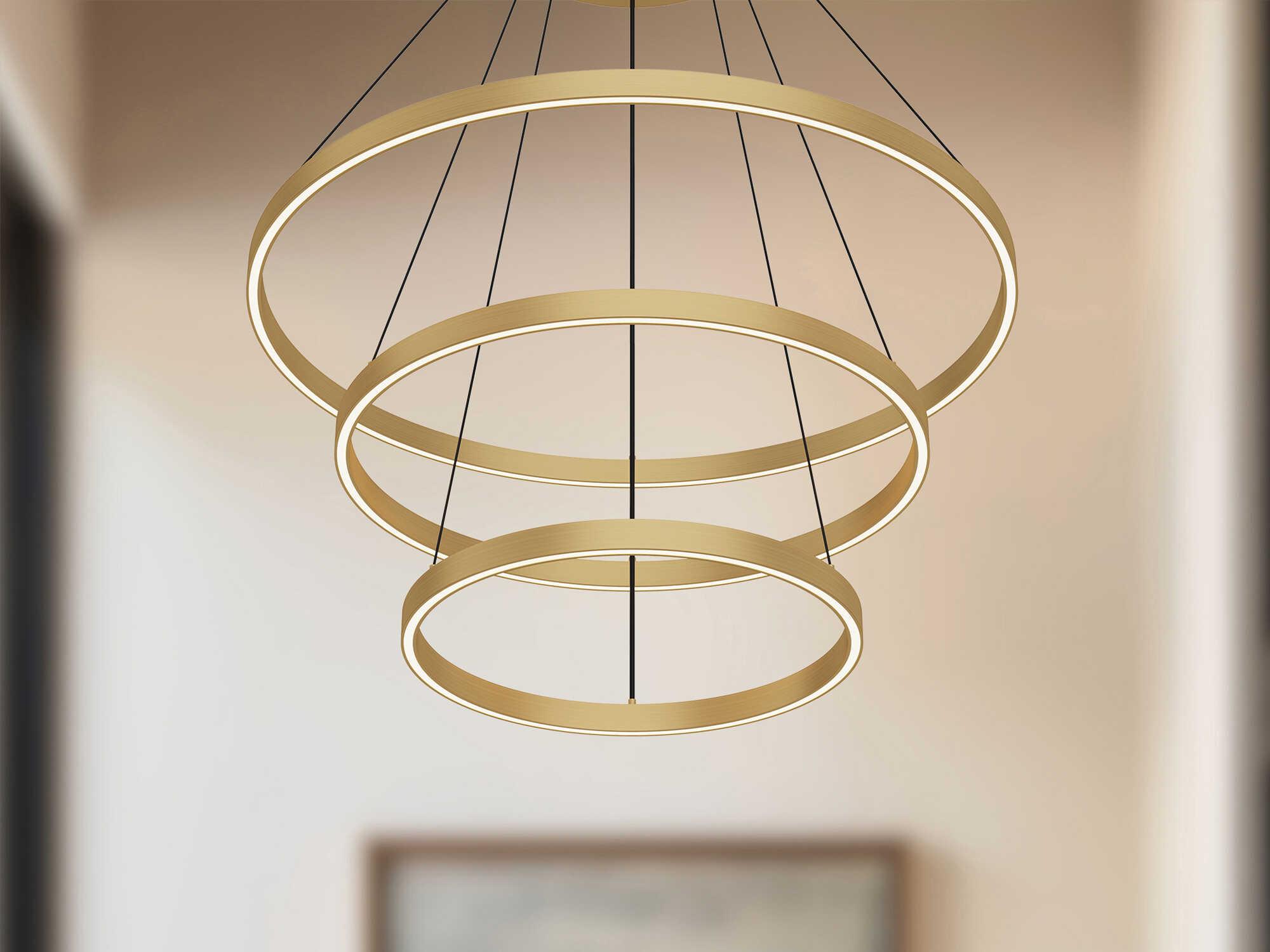 Kuzco Lighting Cerchio Brushed Gold Round Chandelier