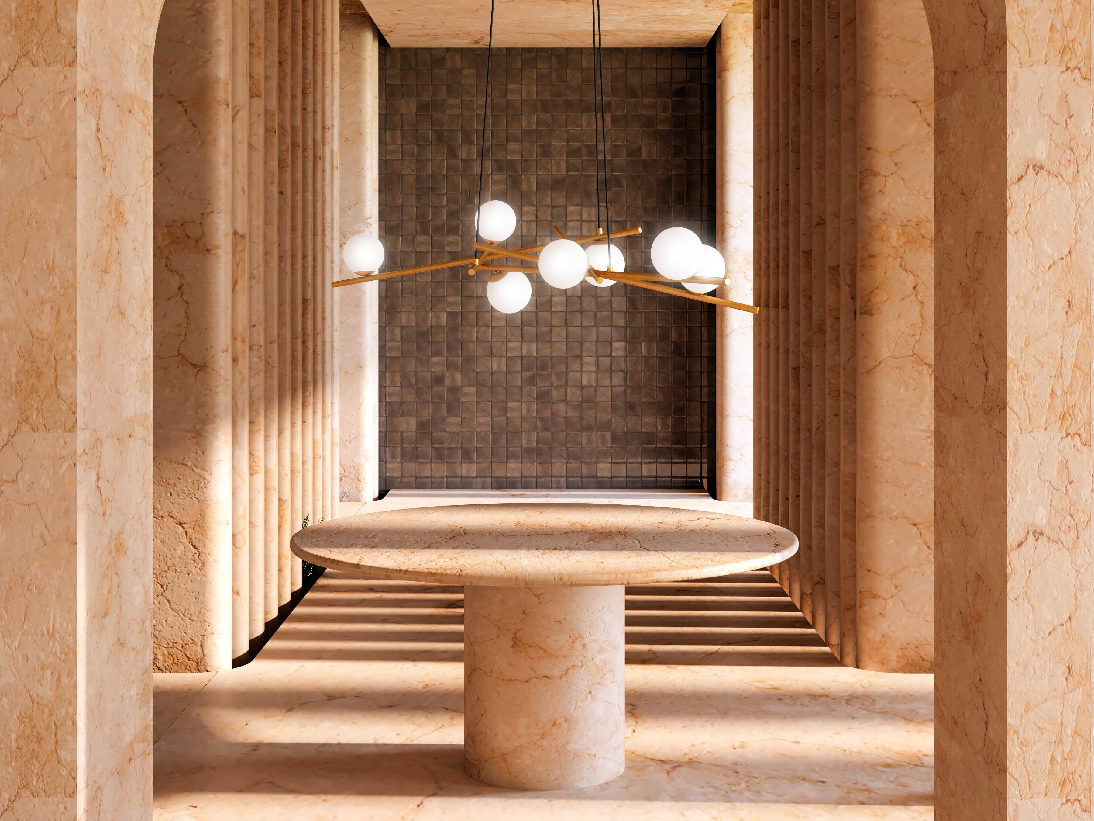 Kuzco Lighting Amara Brushed Gold Globe Linear Chandelier