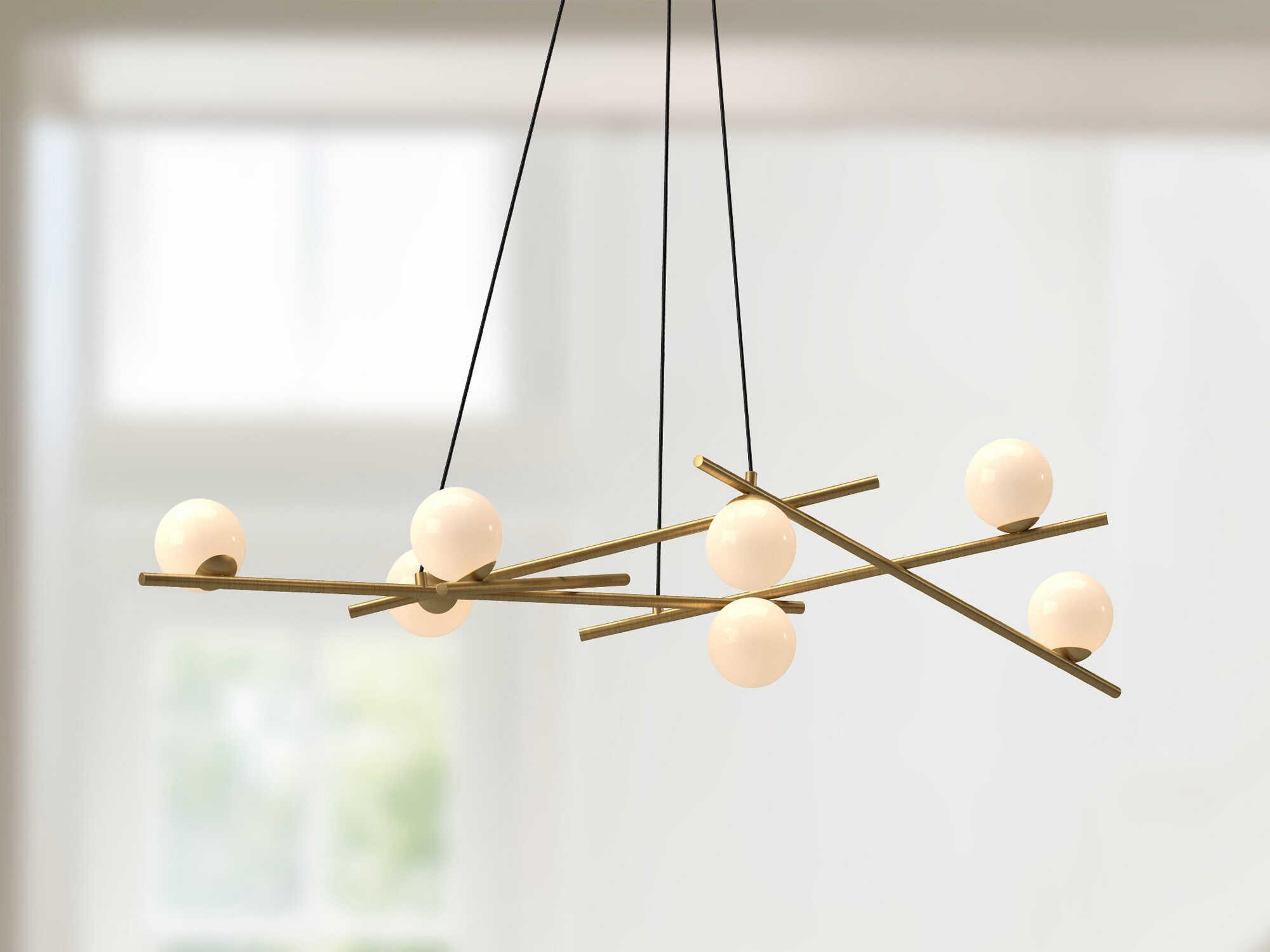 Kuzco Lighting Amara Brushed Gold Globe Linear Chandelier