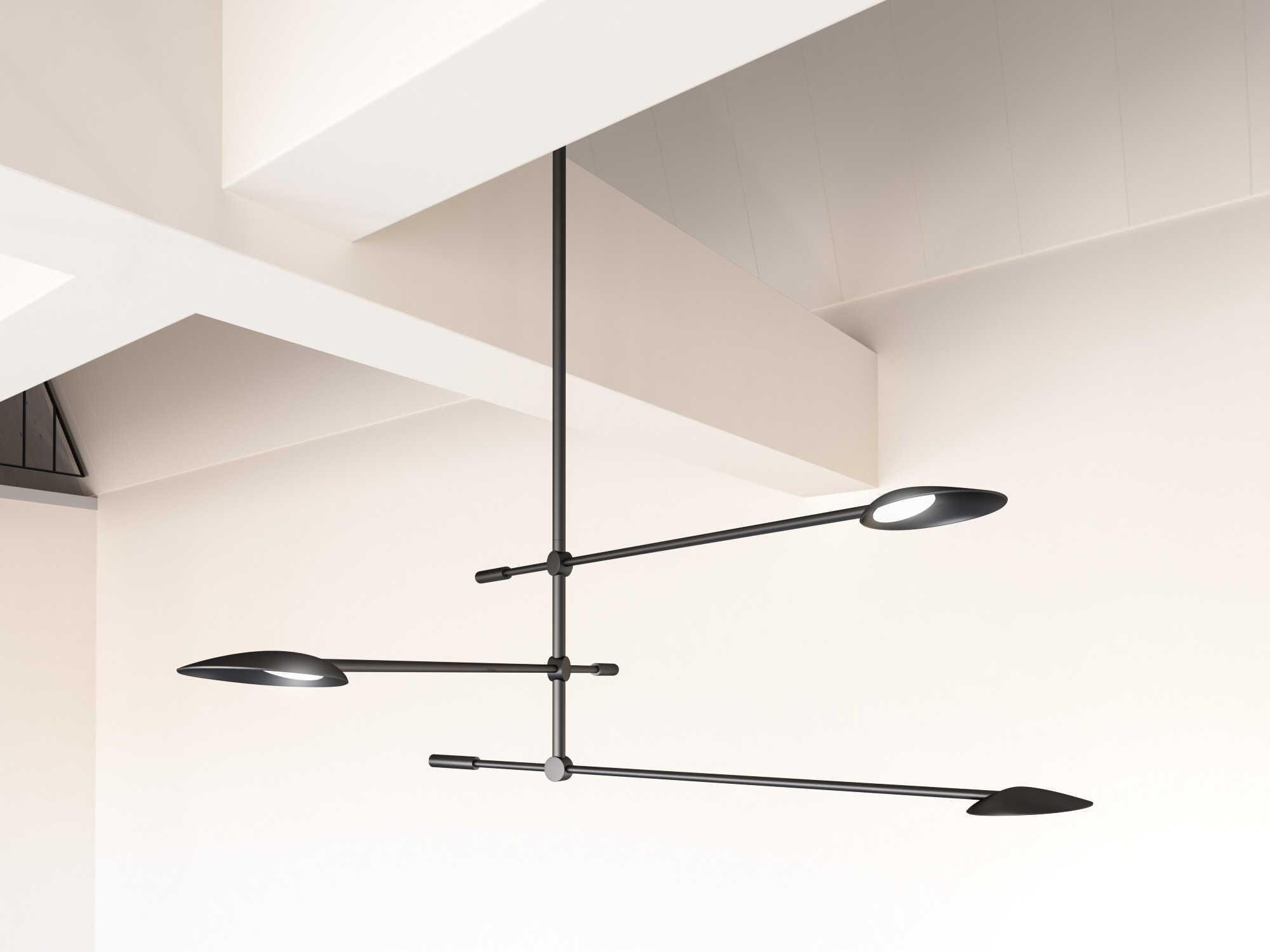 Kuzco Lighting Rotaire Black Linear Chandelier