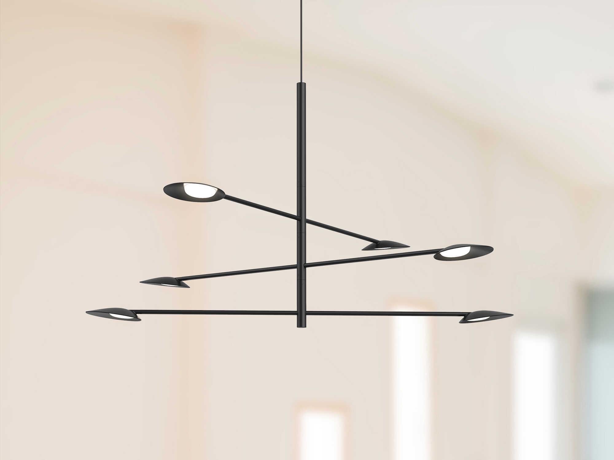 Kuzco Lighting Rotaire Black Linear Chandelier
