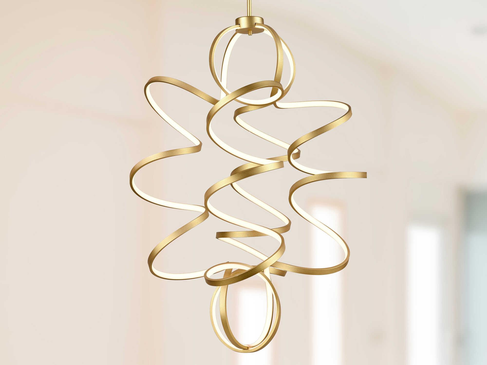 Kuzco Lighting Synergy Antique Brass Black Chandelier