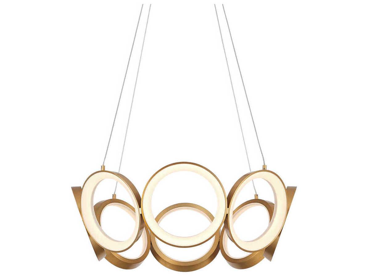 Kuzco Lighting Oros Antique Brass Round Chandelier