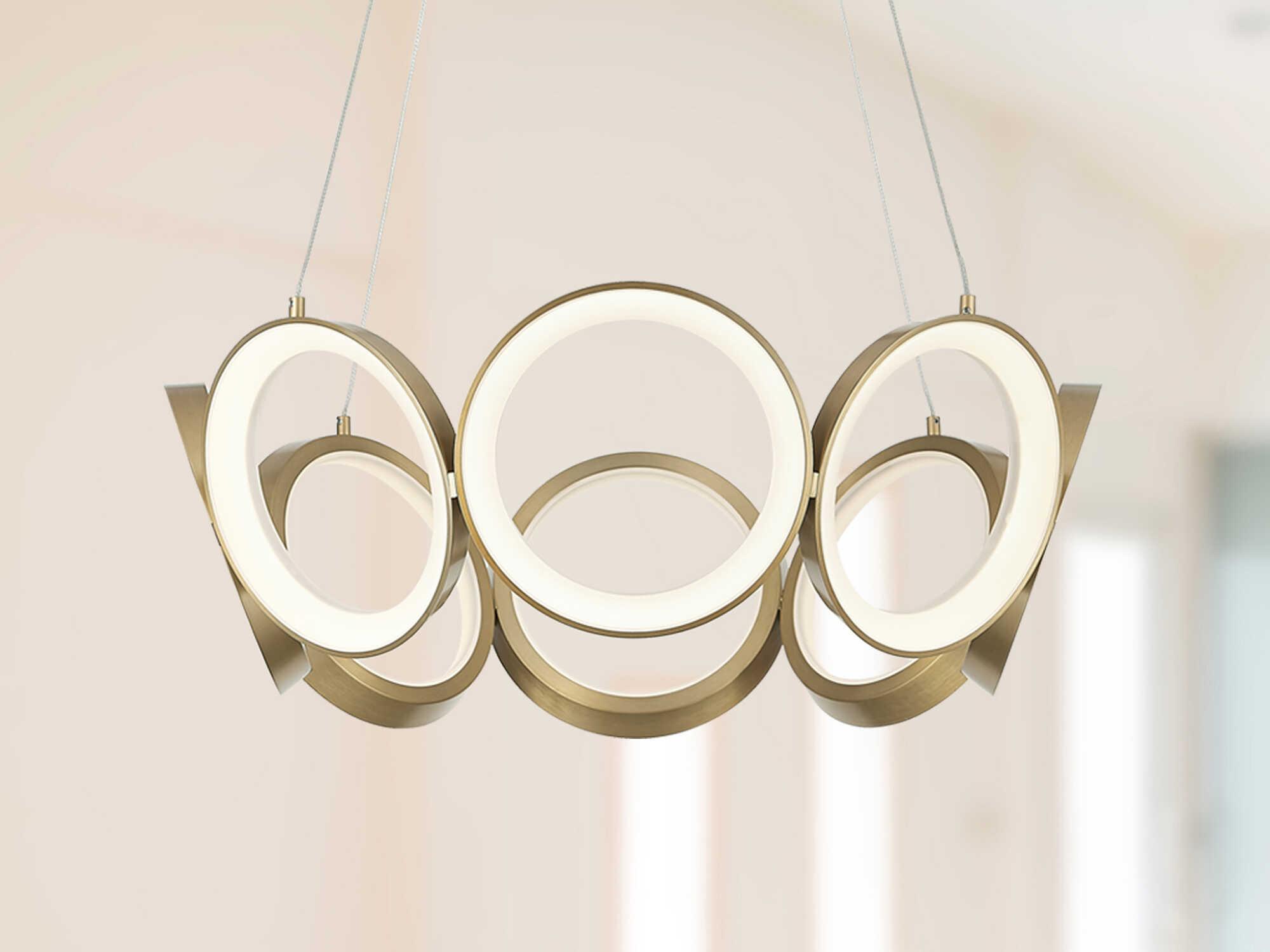 Kuzco Lighting Oros Antique Brass Round Chandelier