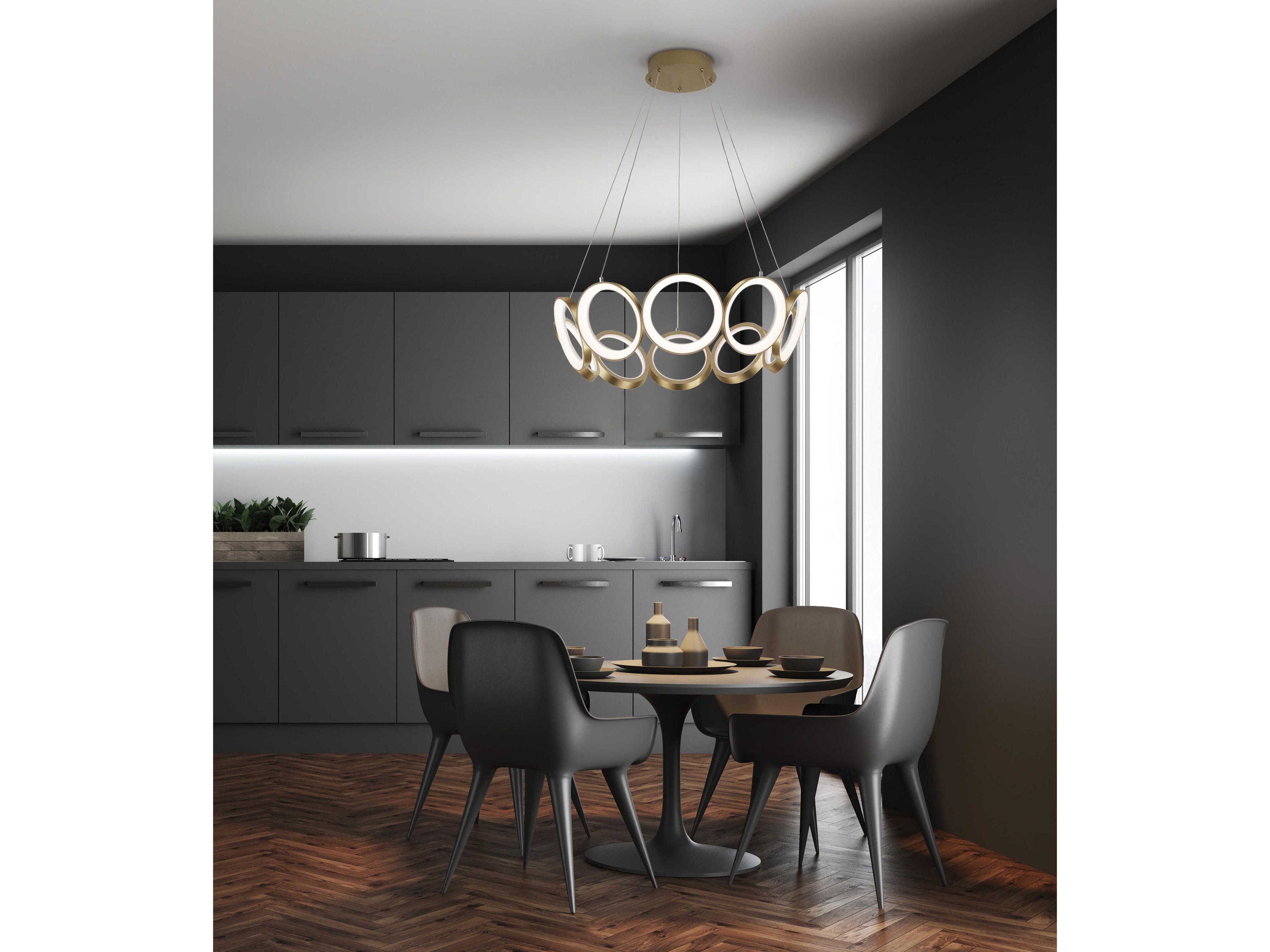 Kuzco Lighting Oros Antique Brass Round Chandelier