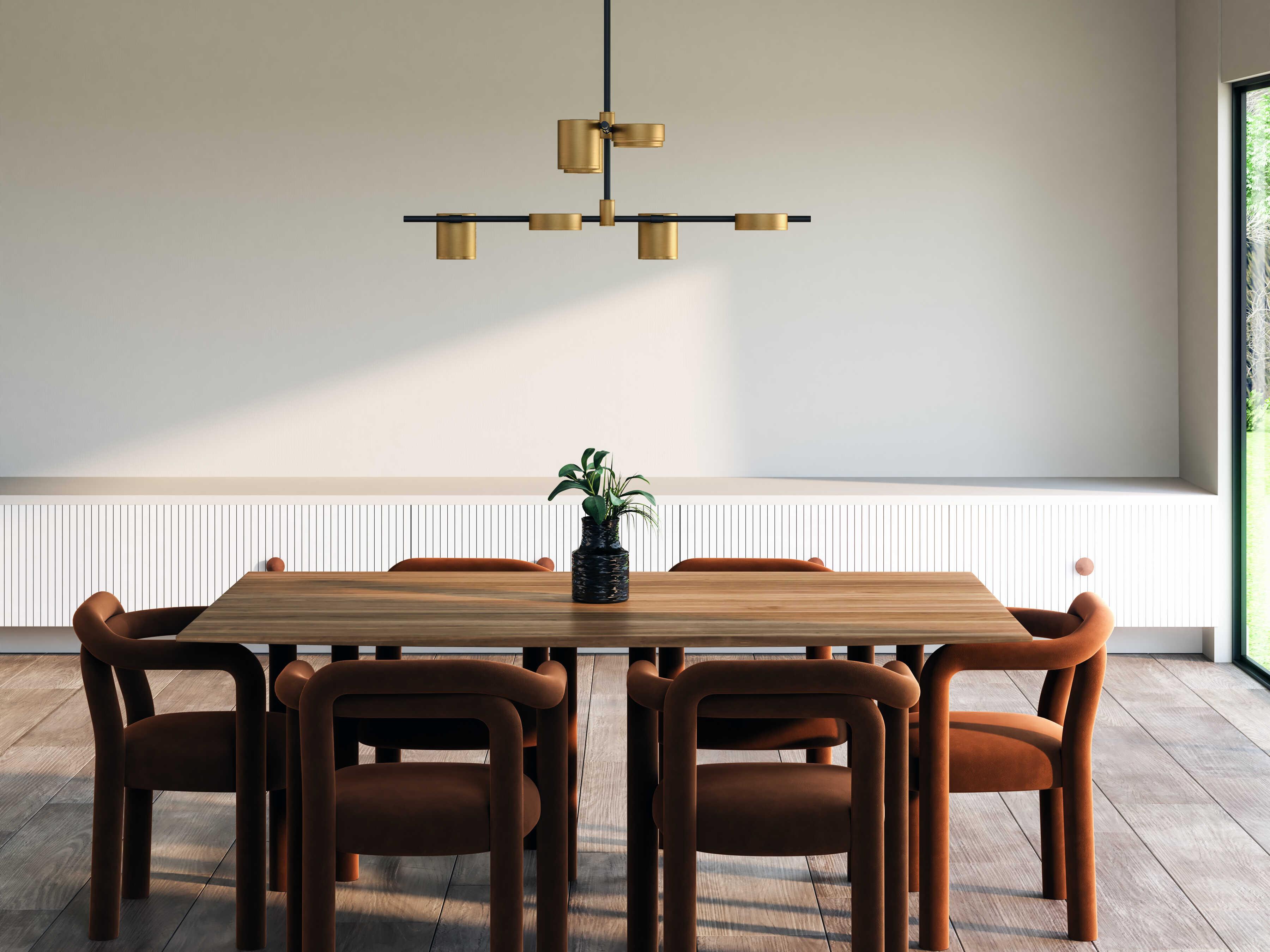 Kuzco Lighting Jayden Black Brushed Gold Chandelier