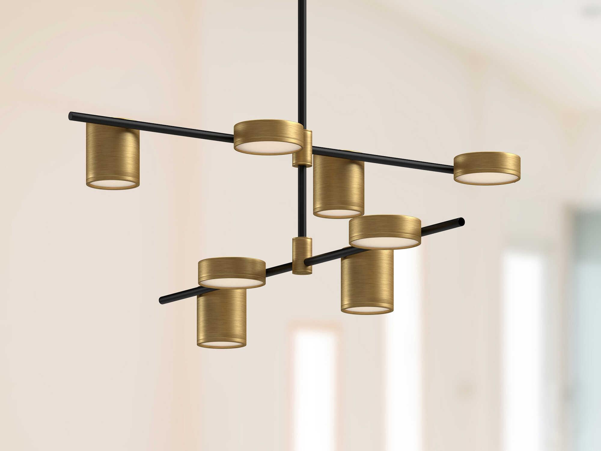 Kuzco Lighting Jayden Black Brushed Gold Chandelier