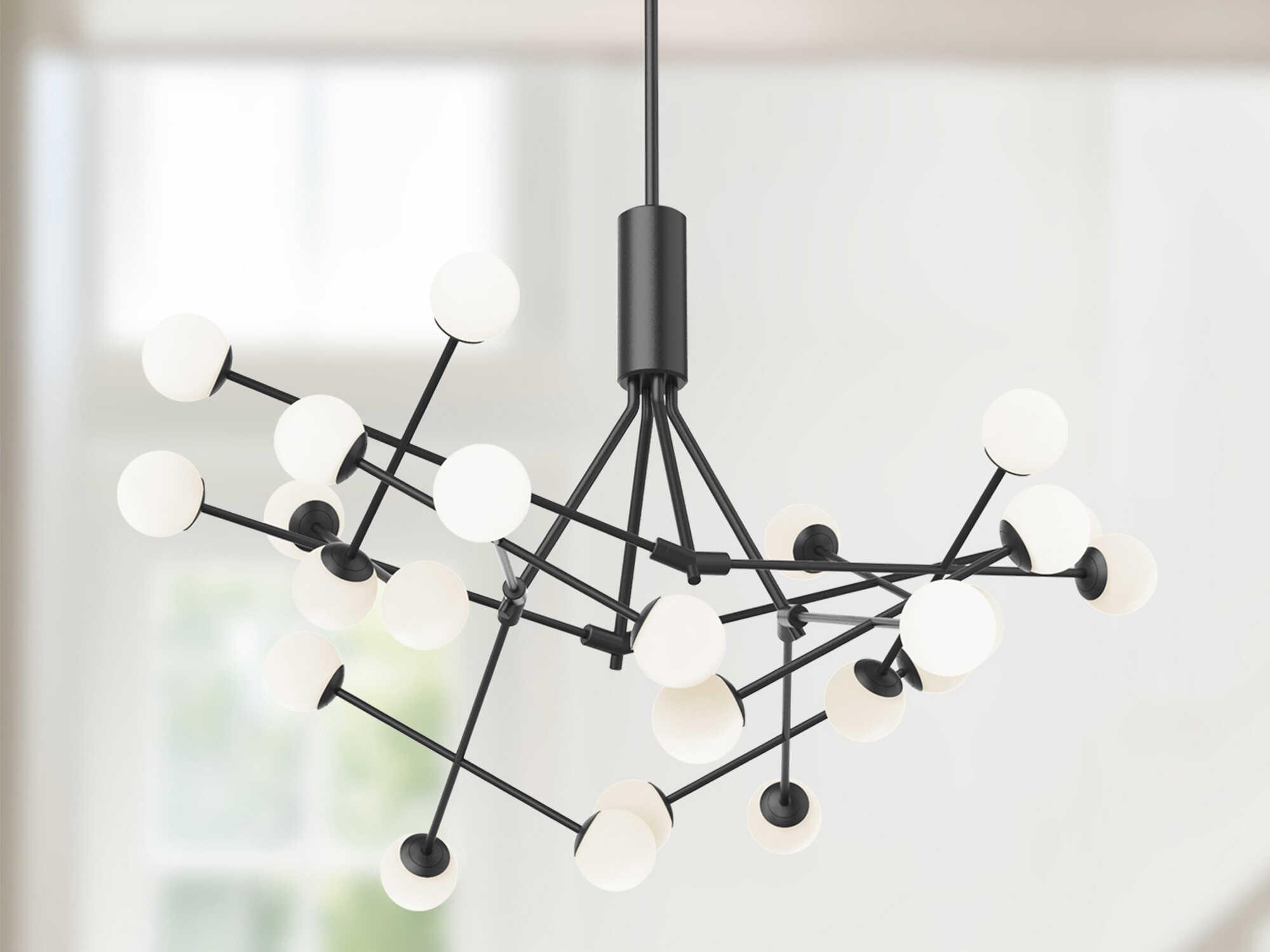 Kuzco Lighting Moto Black Globe Geometric Chandelier