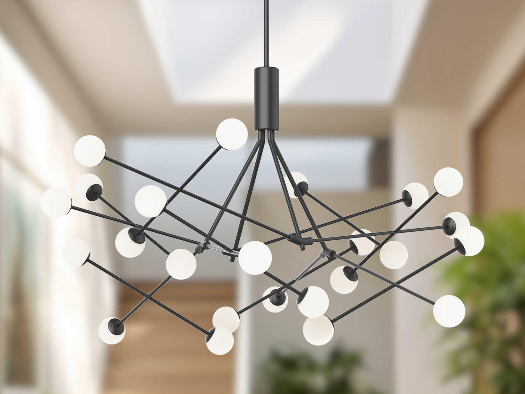 Kuzco Lighting Moto Black Globe Geometric Chandelier